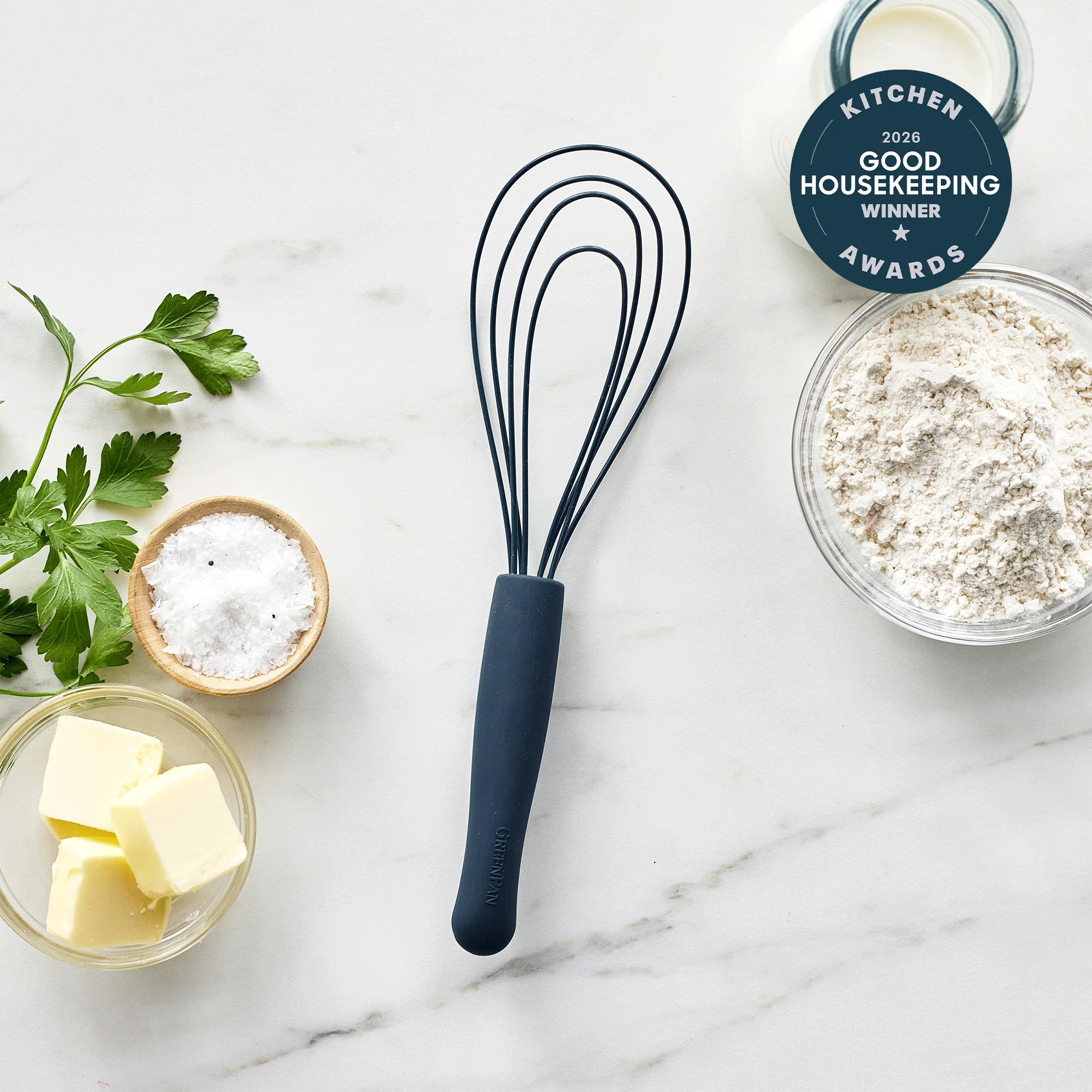 Premiere Silicone Flat Whisk | Oxford Blue - Image 2