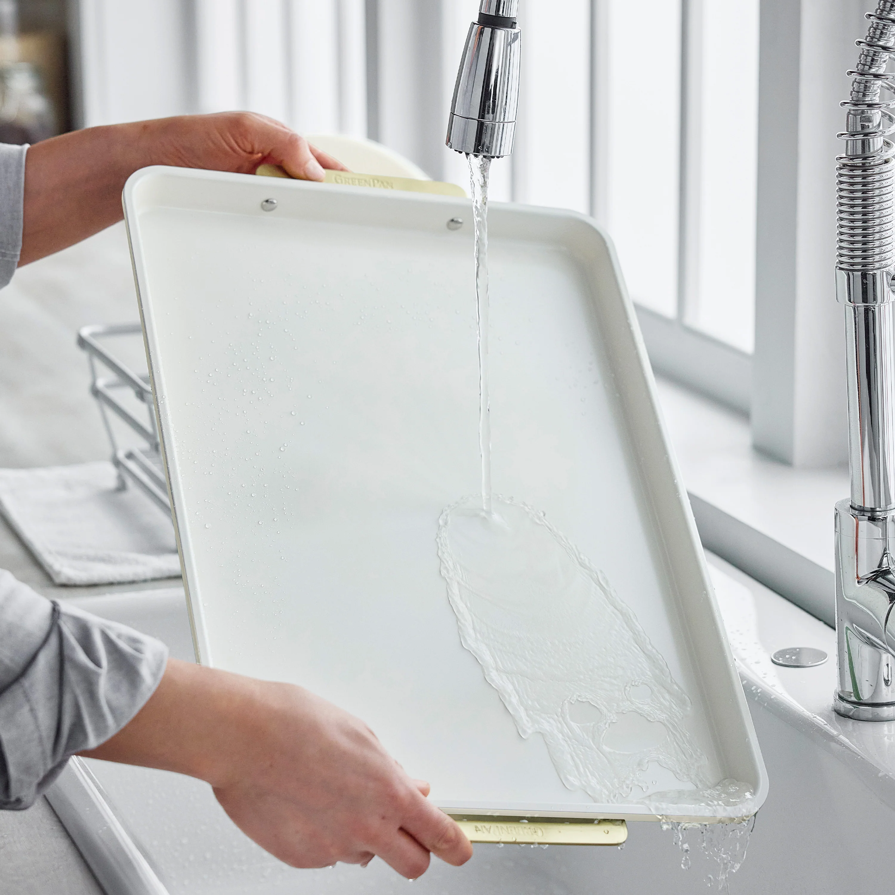 Reserve Bakeware 13" x 18" Half Sheet Pan with Cooling Rack | Cream - Image 7