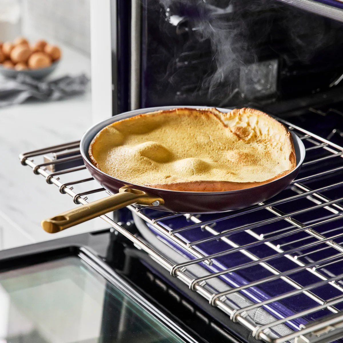 Reserve Ceramic Nonstick 10" and 12" Frypan Set | Burgundy - Image 3