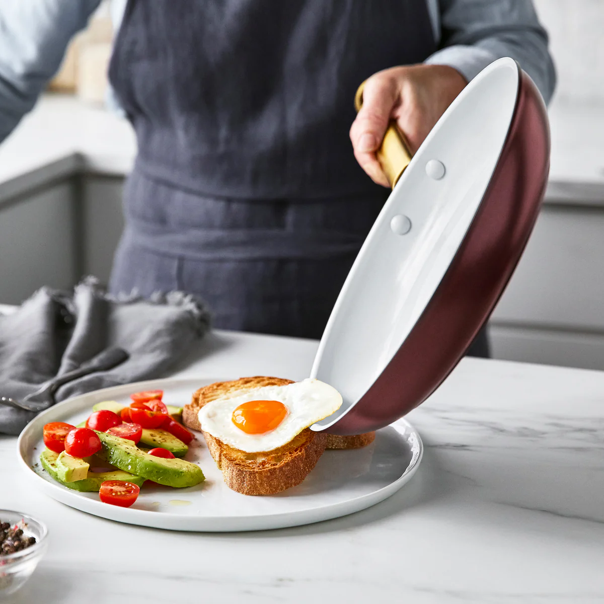 Reserve Ceramic Nonstick 10" and 12" Frypan Set | Burgundy - Image 5
