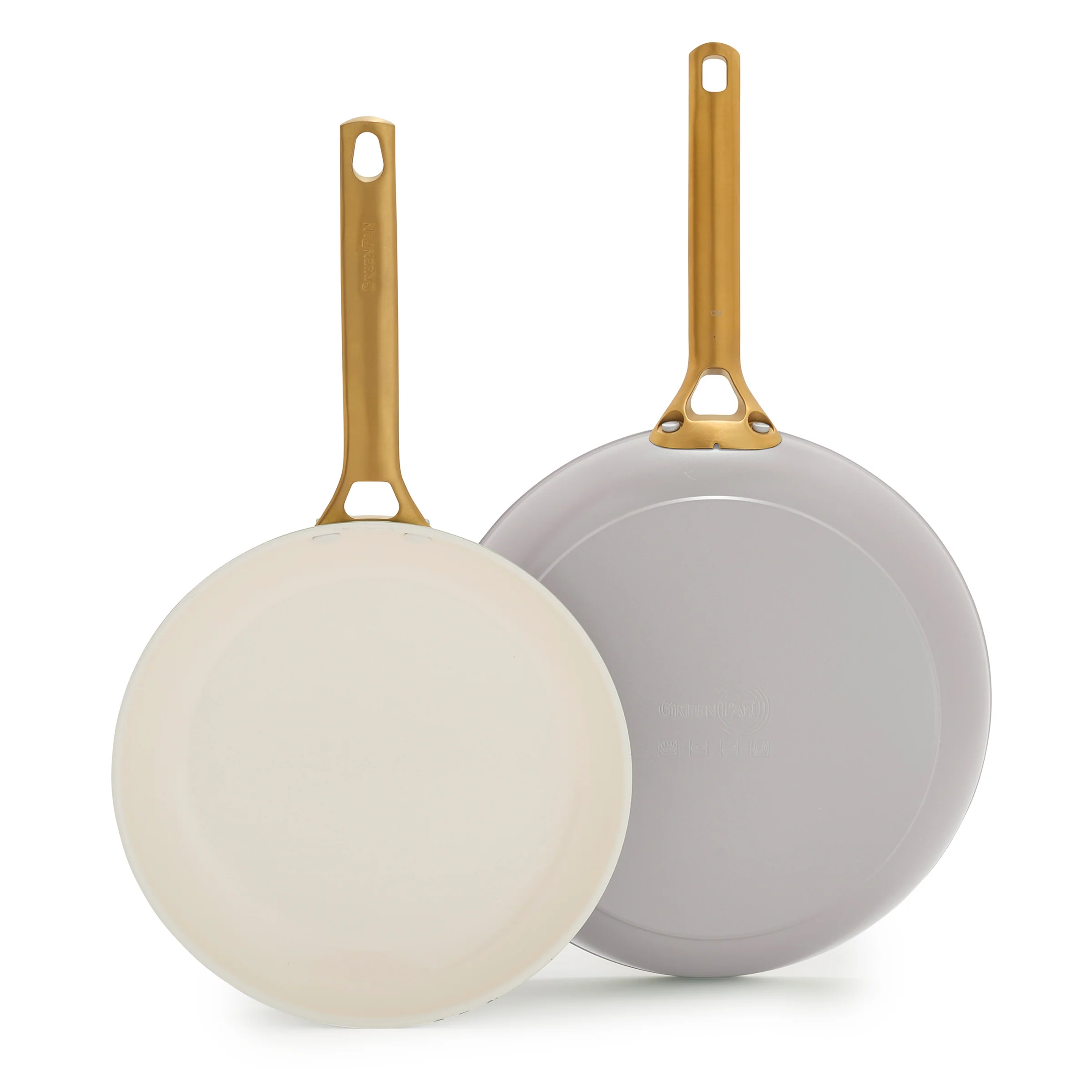 Reserve Pro Ceramic Nonstick 10" and 12" Frypan Set | Oyster