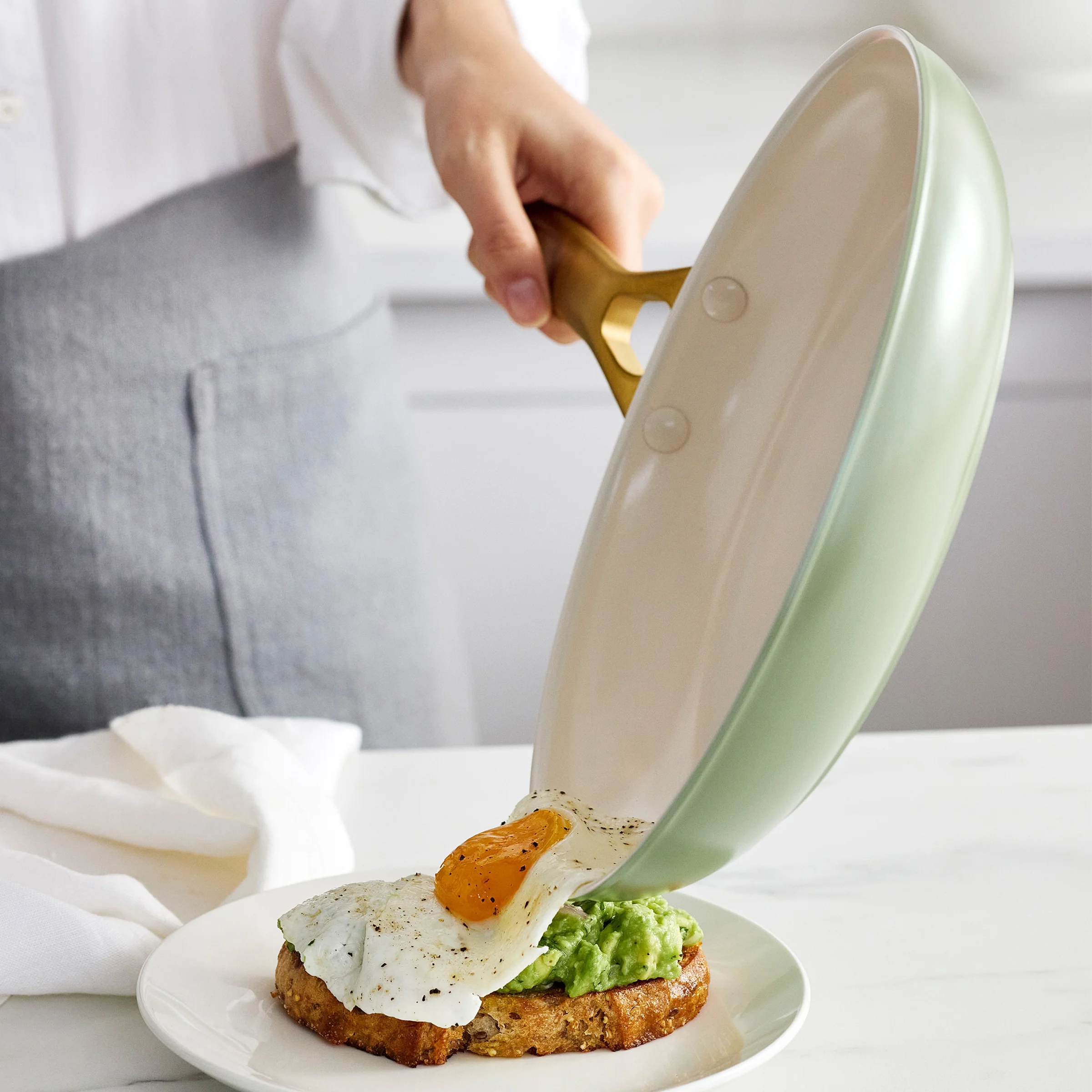 Reserve Pro Ceramic Nonstick 10" and 12" Frypan Set | Sage - Image 3