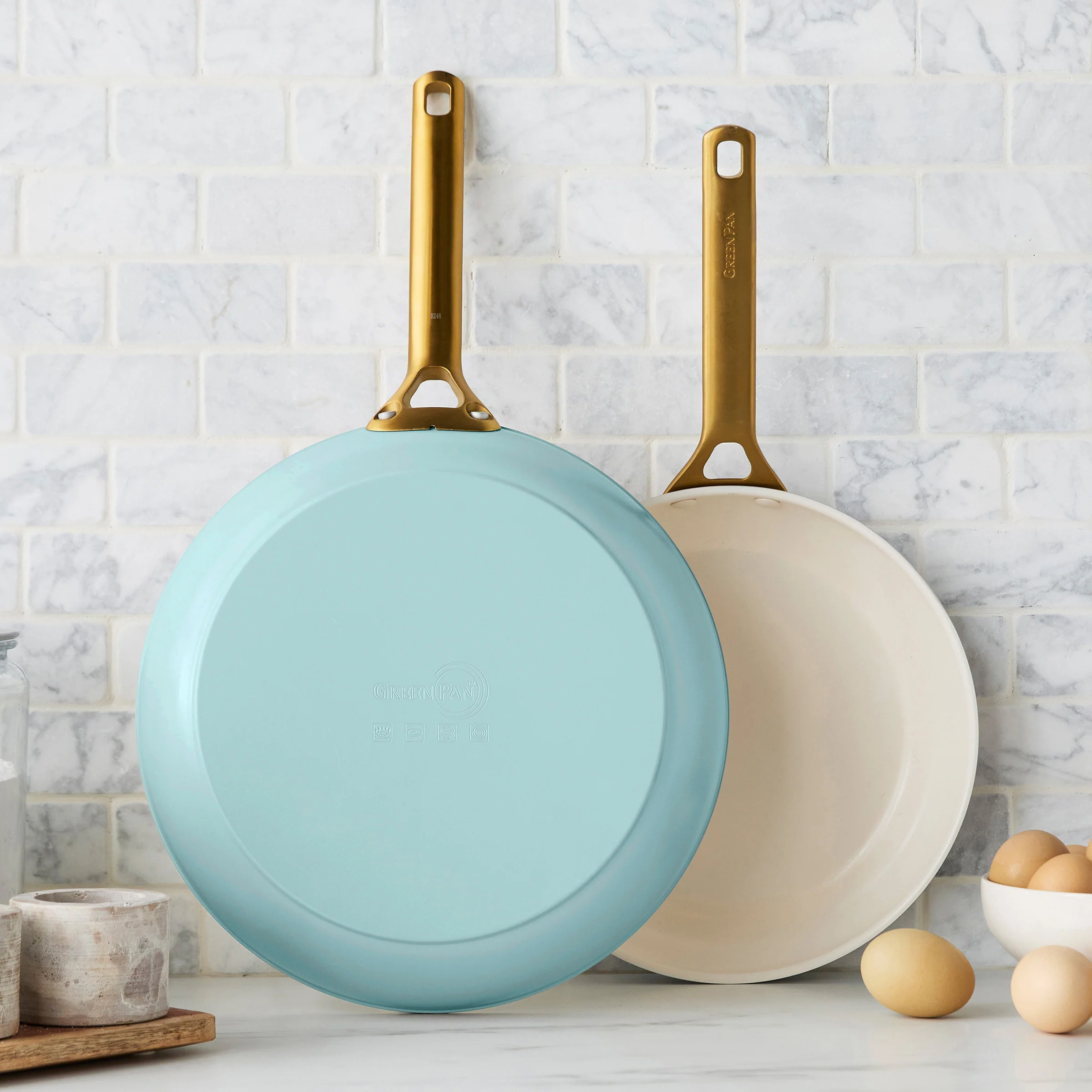 Reserve Pro Ceramic Nonstick 10" and 12" Frypan Set | Seaside - Image 2