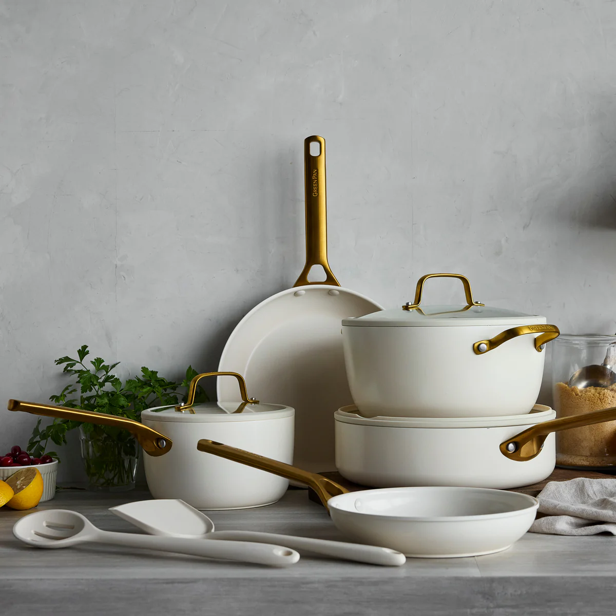 Reserve Pro Ceramic Nonstick 10-Piece Cookware Set | Cream - Image 3
