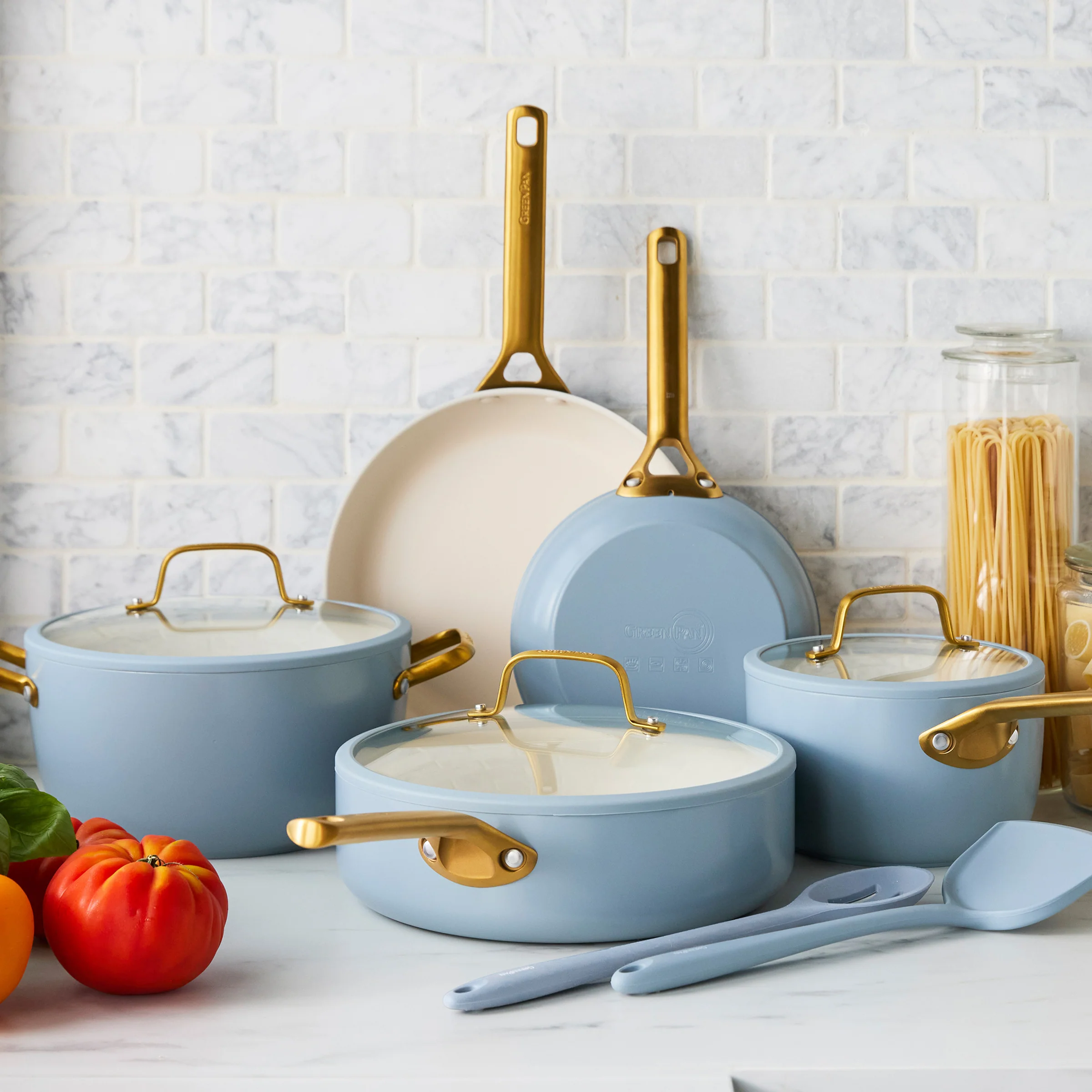 Reserve Pro Ceramic Nonstick 10-Piece Cookware Set | Glacier - Image 2