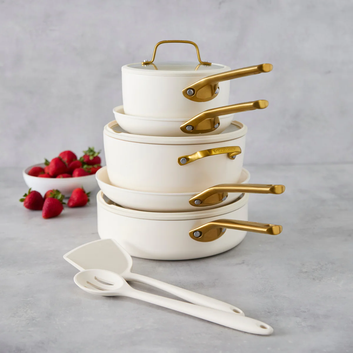 Reserve Pro Ceramic Nonstick 11-Piece Cookware Set | Cream - Image 3