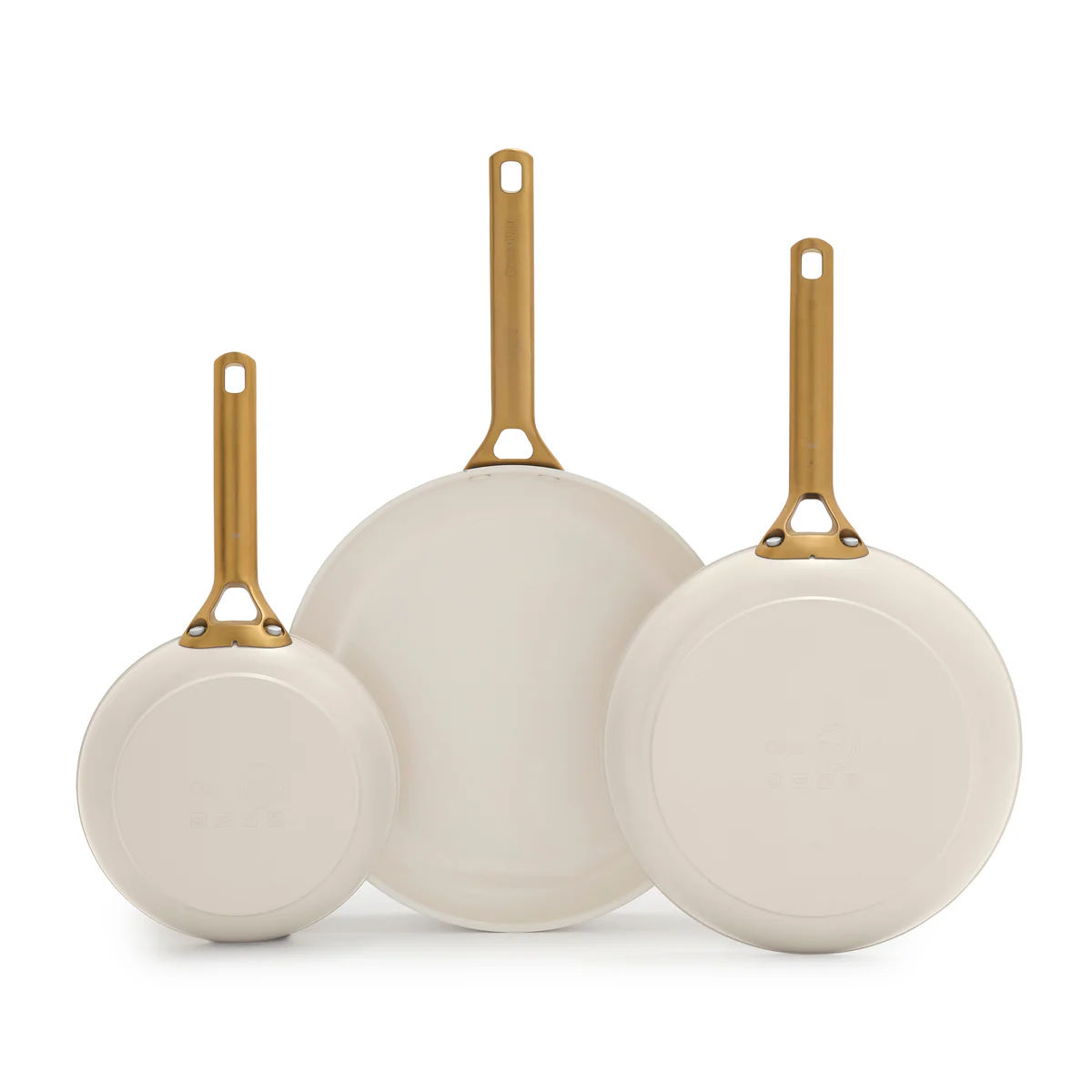 Reserve Pro Ceramic Nonstick 8", 10" and 12" Frypan Set | Cream