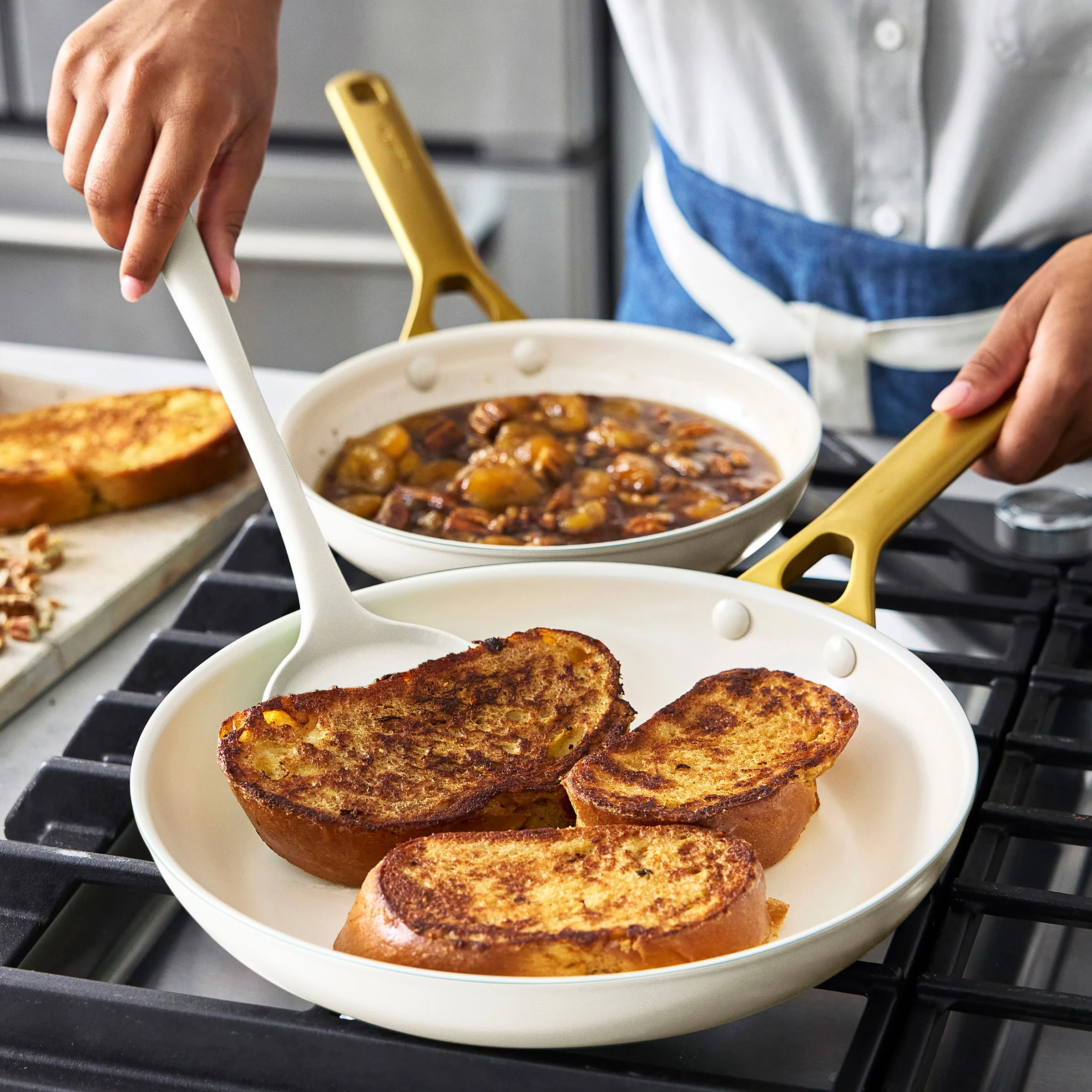 Reserve Pro Ceramic Nonstick 8", 10" and 12" Frypan Set | Cream - Image 5