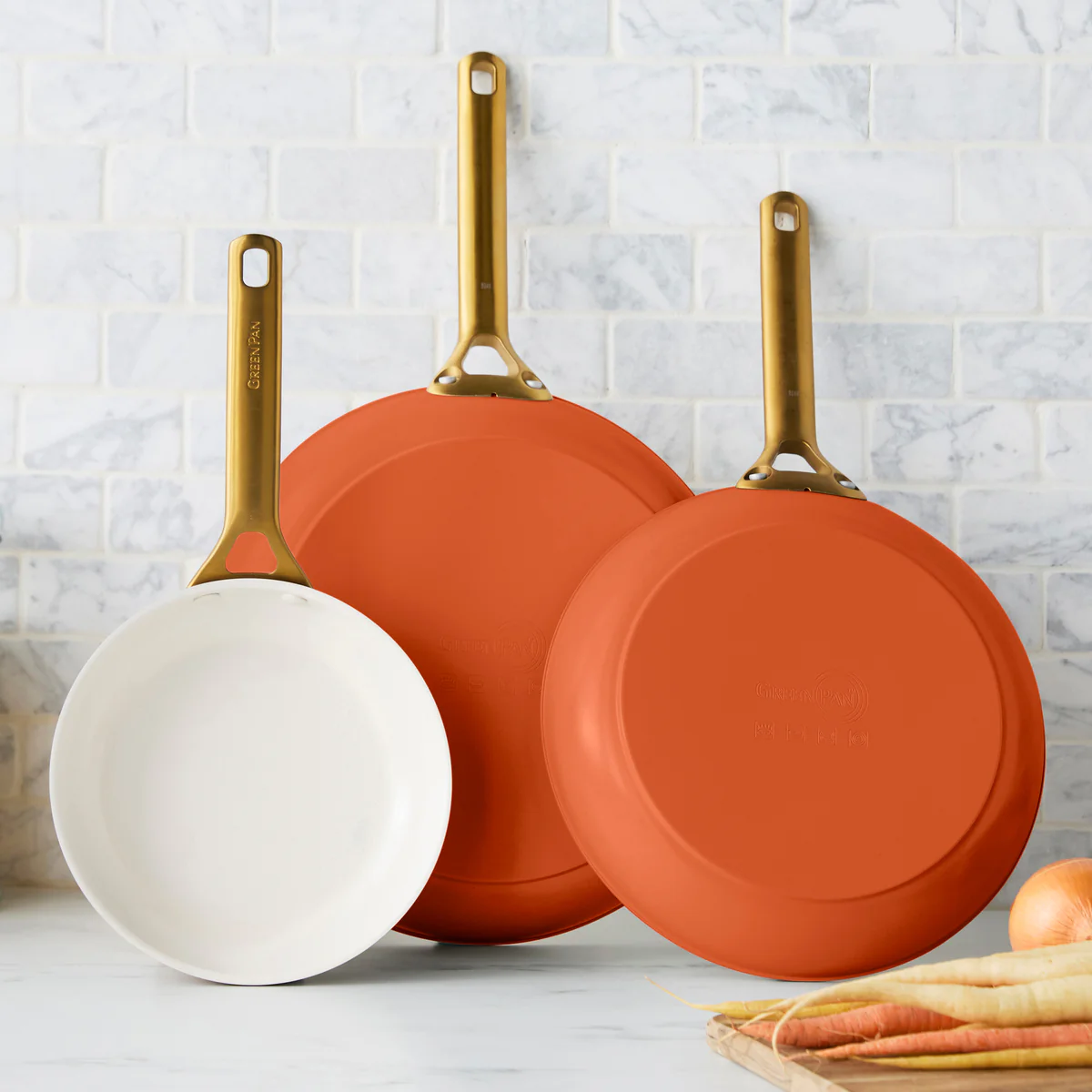 Reserve Pro Ceramic Nonstick 8", 10" and 12" Frypan Set | Harvest - Image 2