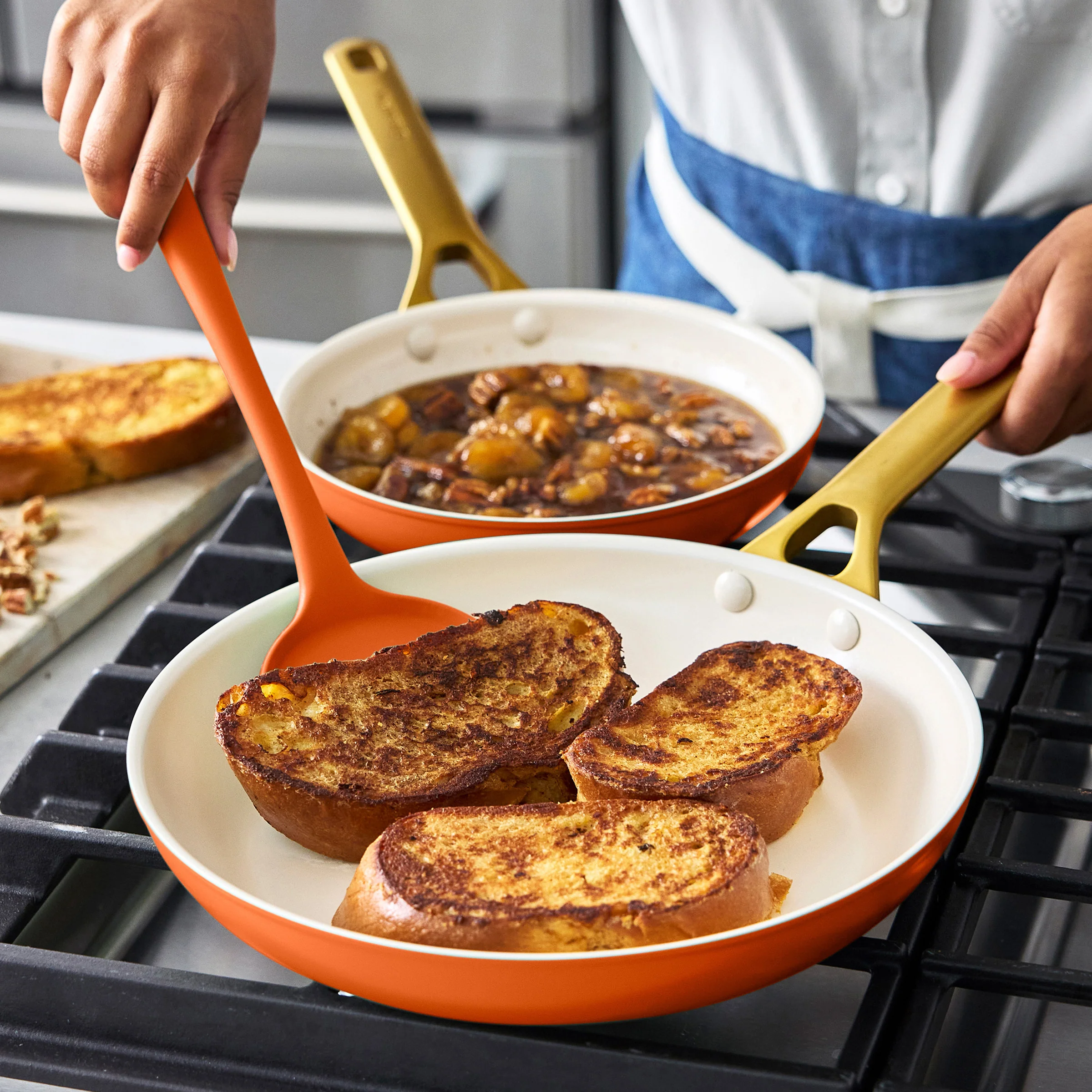 Reserve Pro Ceramic Nonstick 10" and 12" Frypan Set | Harvest - Image 4