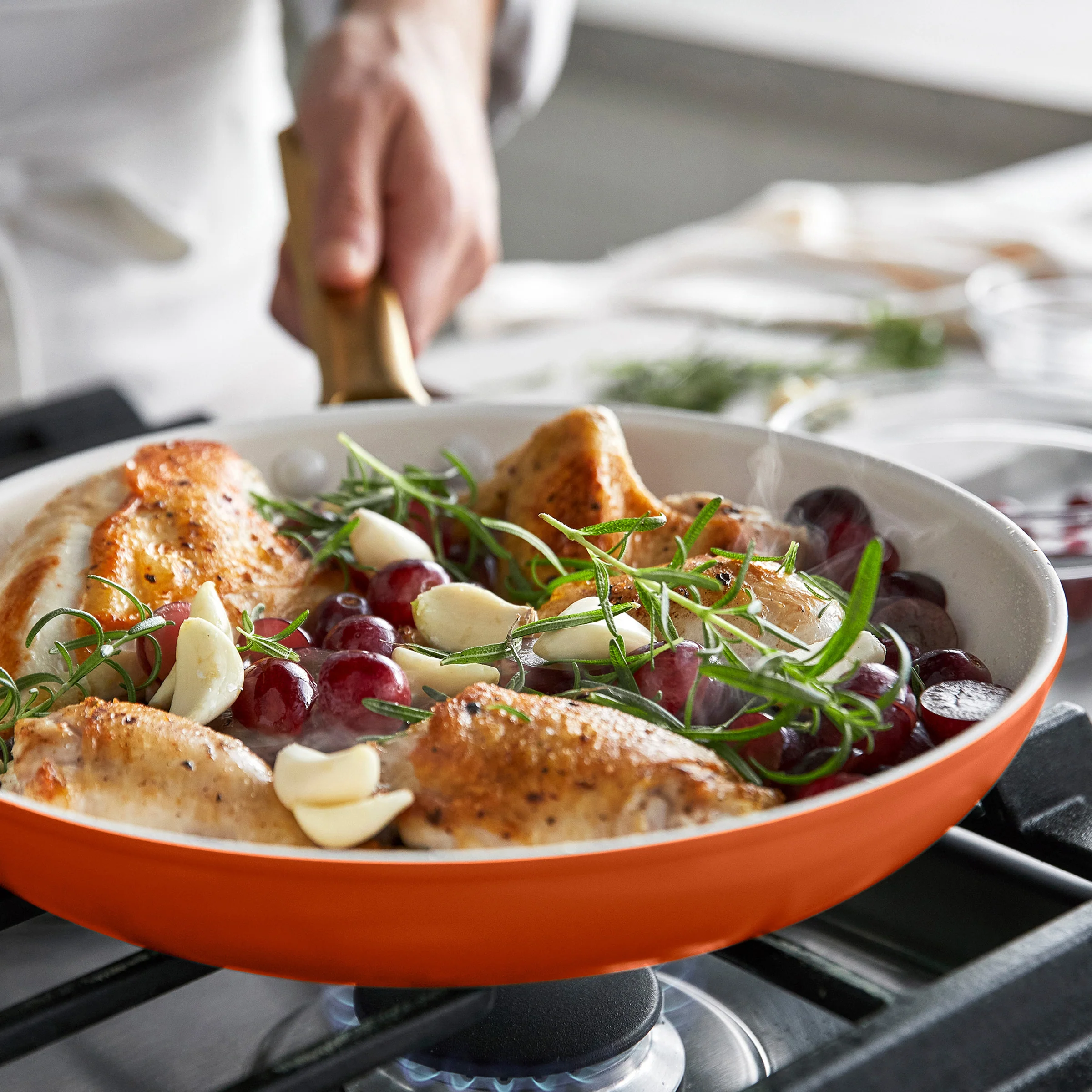Reserve Pro Ceramic Nonstick 10" and 12" Frypan Set | Harvest - Image 6