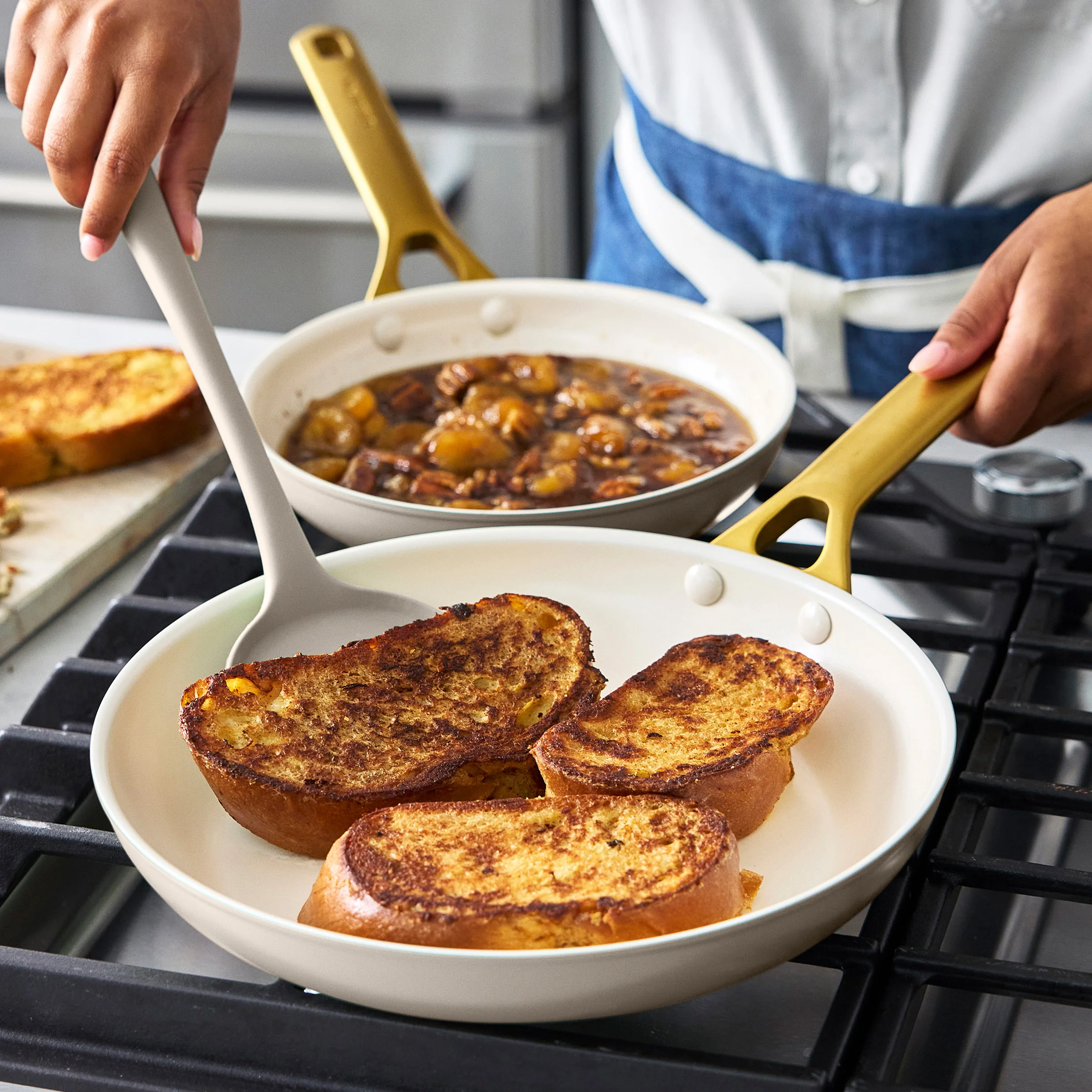 Reserve Pro Ceramic Nonstick 10" and 12" Frypan Set | Macadamia - Image 4