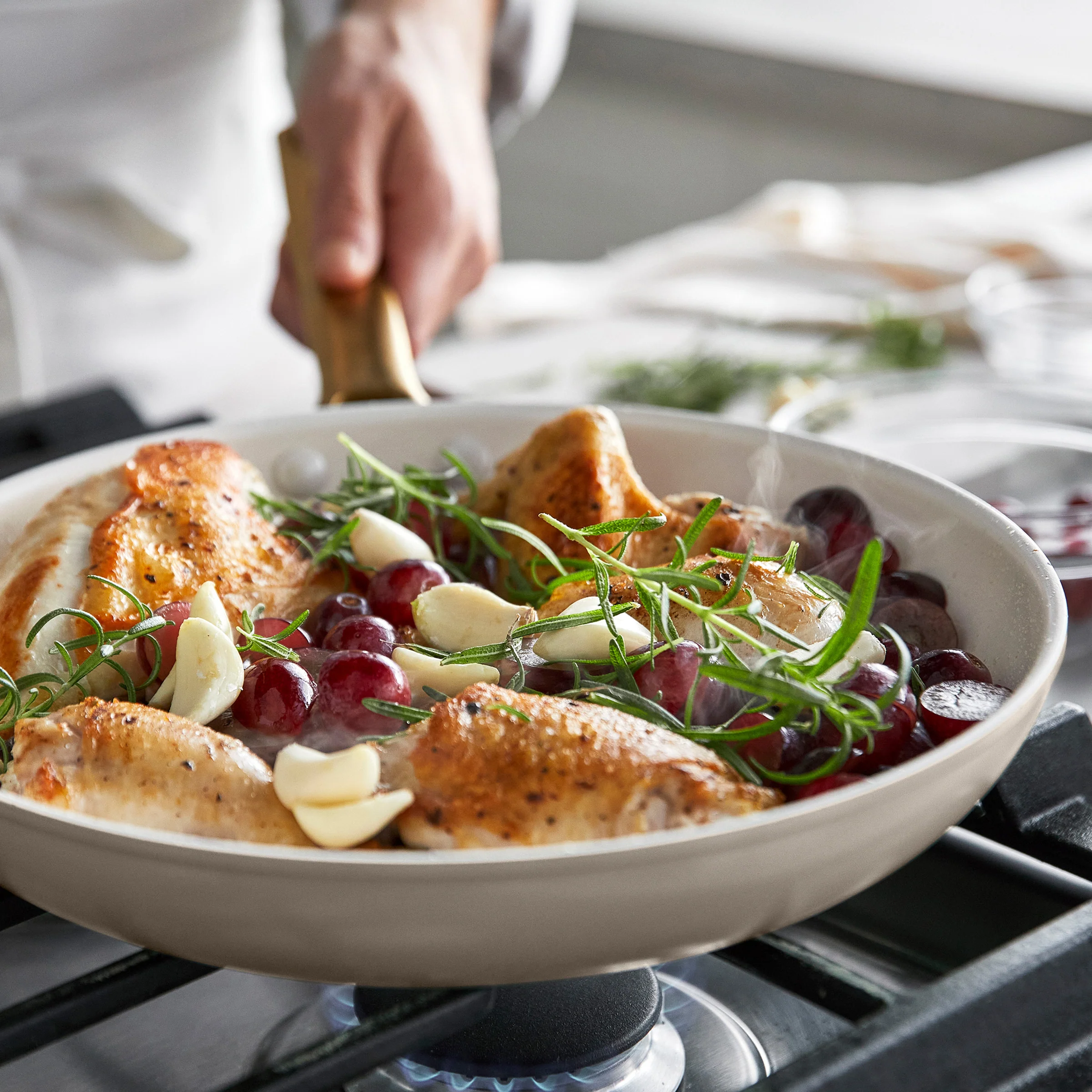 Reserve Pro Ceramic Nonstick 10" and 12" Frypan Set | Macadamia - Image 6