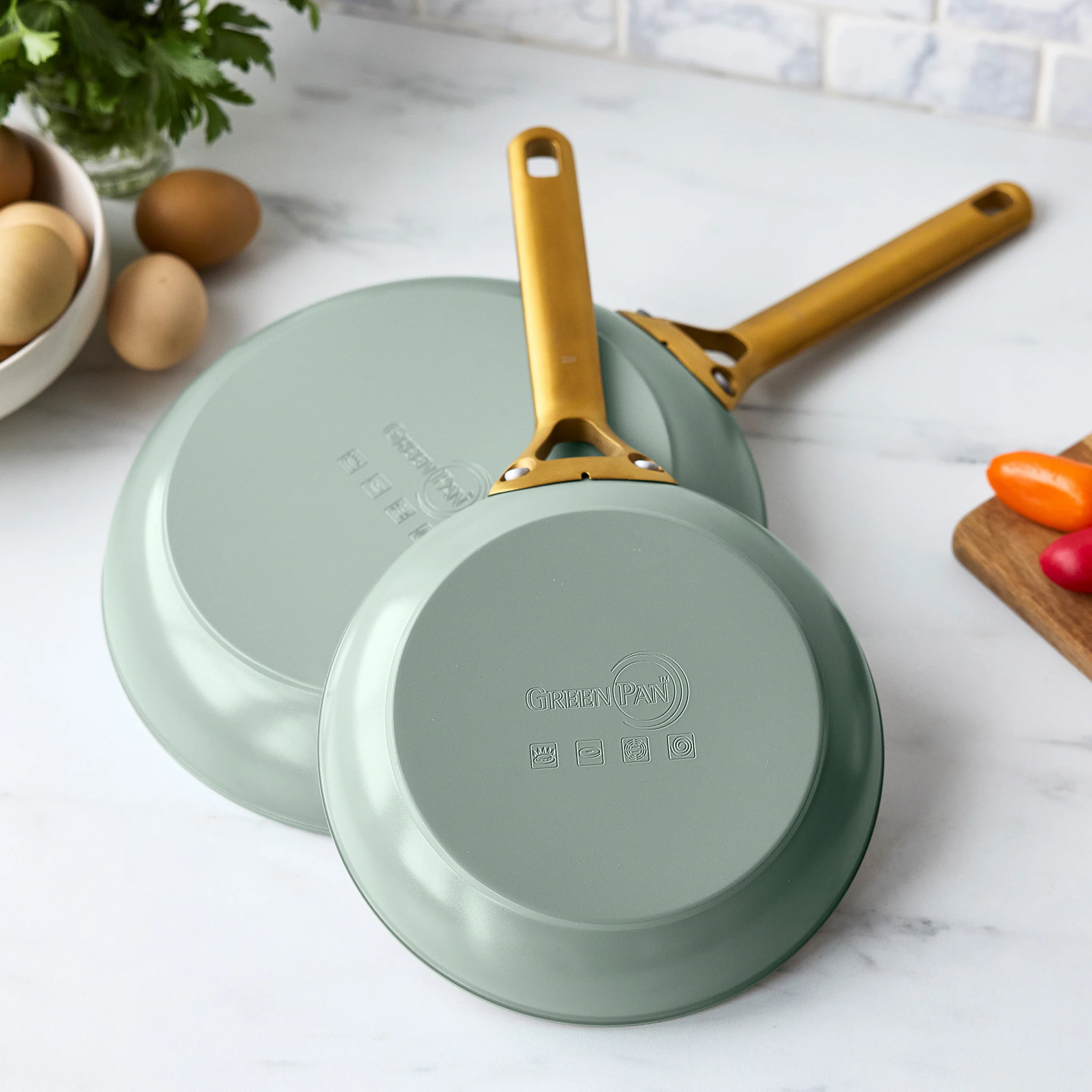 Reserve Pro Ceramic Nonstick 8", 10" and 12" Frypan Set | Moss - Image 8