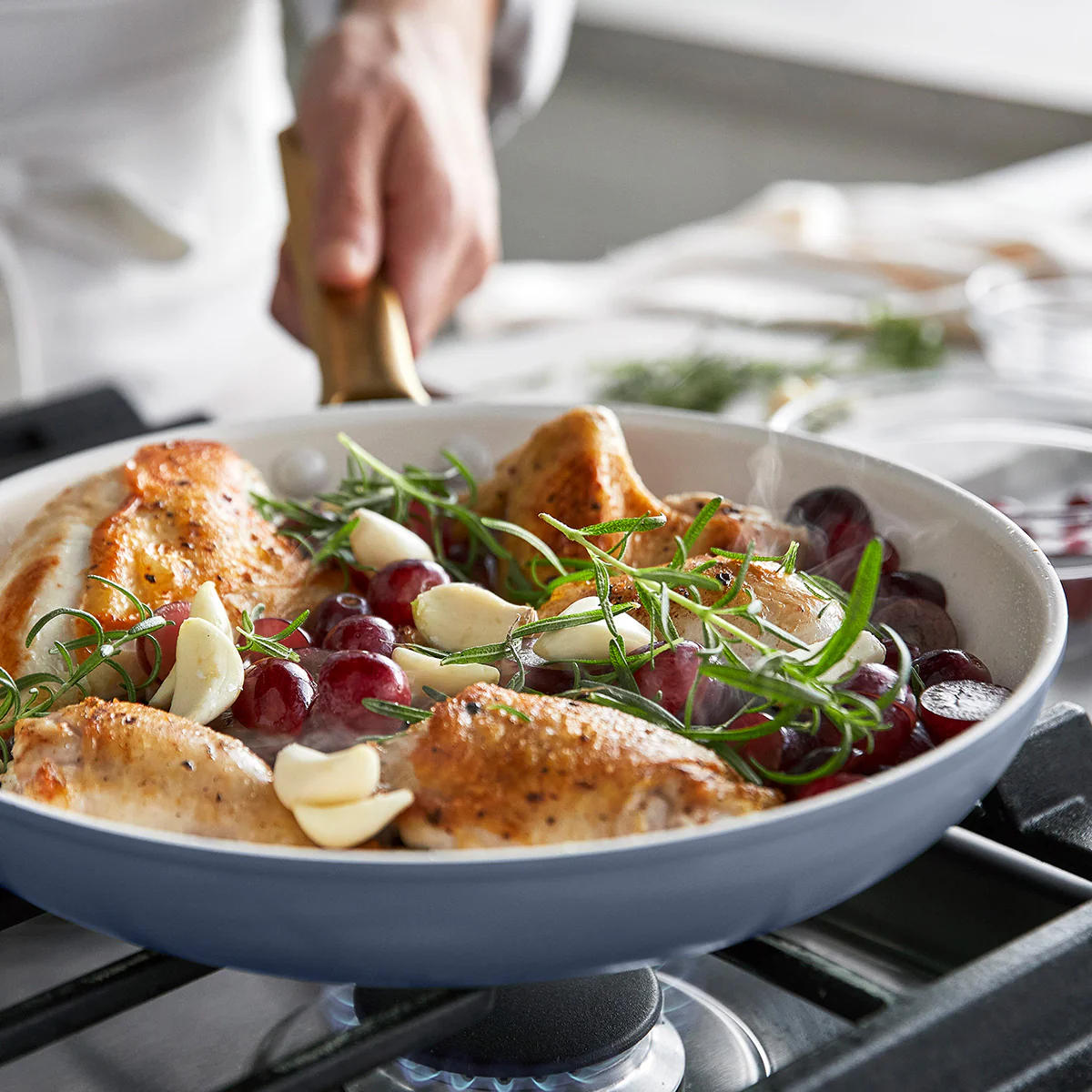 Reserve Pro Ceramic Nonstick 8", 10" and 12" Frypan Set | Ocean - Image 5