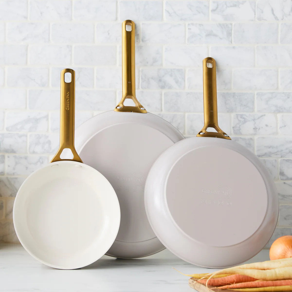 Reserve Pro Ceramic Nonstick 8", 10" and 12" Frypan Set | Oyster - Image 2