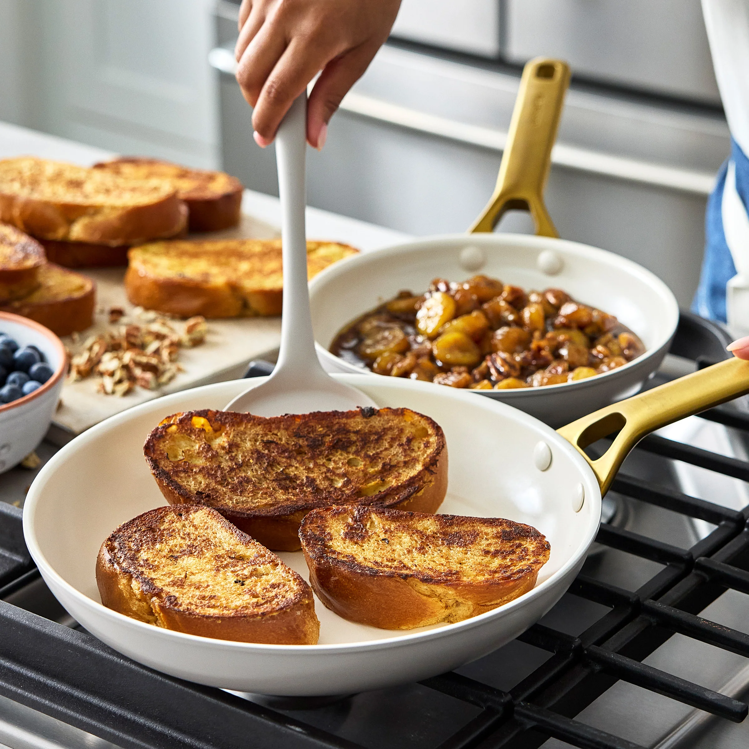 Reserve Pro Ceramic Nonstick 10" and 12" Frypan Set | Oyster - Image 4