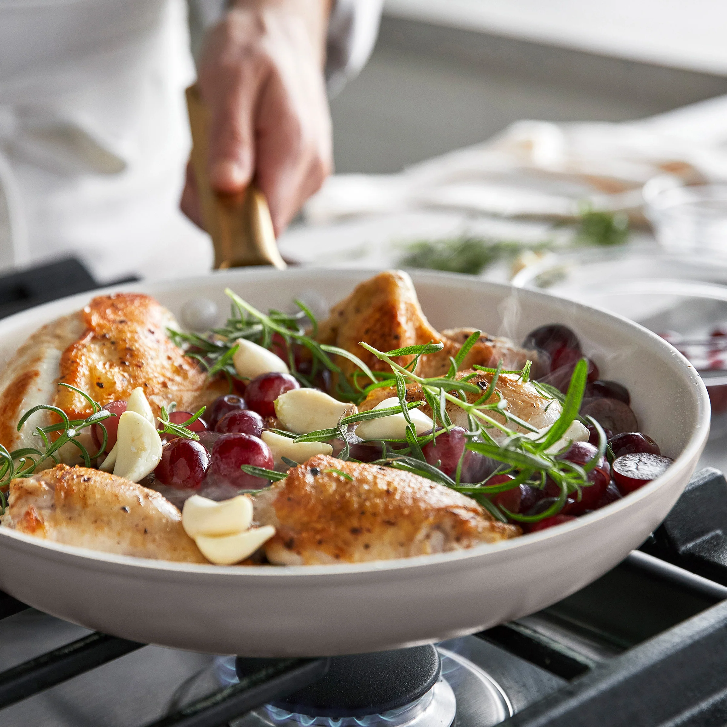 Reserve Pro Ceramic Nonstick 10" and 12" Frypan Set | Oyster - Image 6