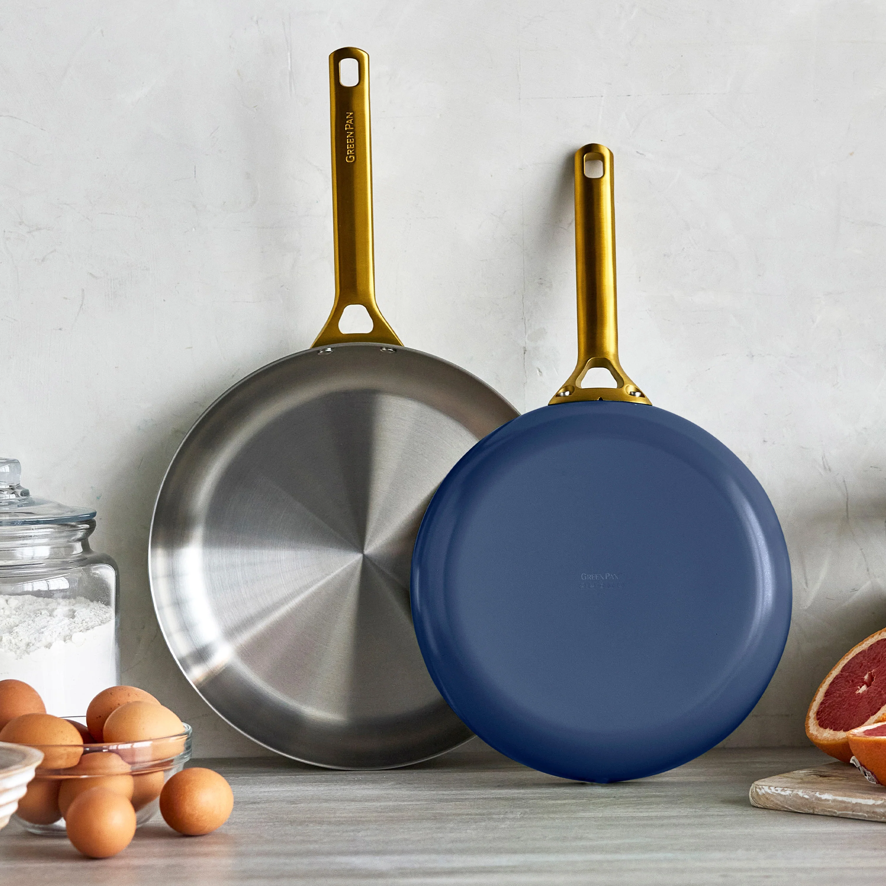 Reserve Pro Uncoated Stainless Steel 10" and 12" Frypan Set | Twilight - Image 2