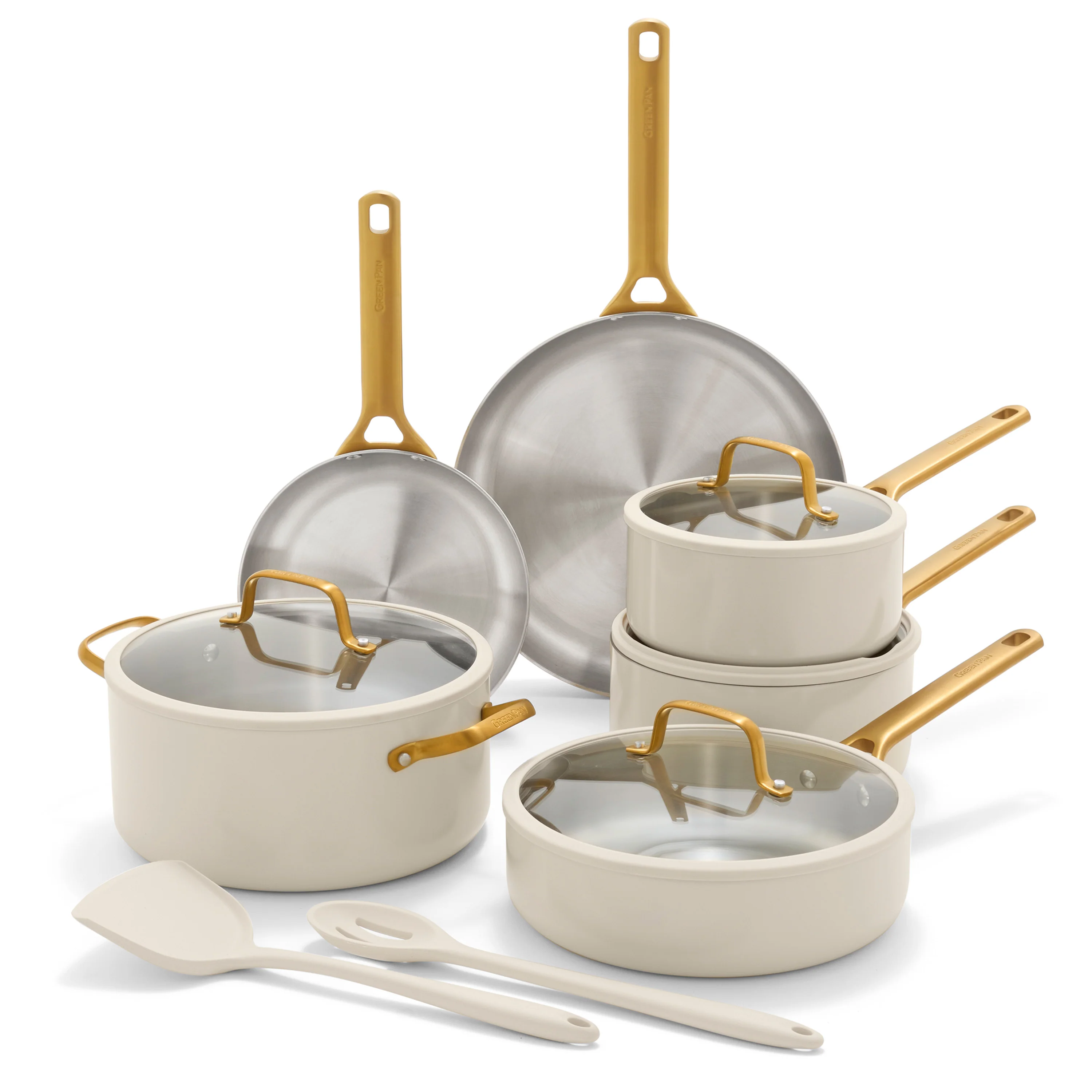 Reserve Pro Uncoated Stainless Steel 12-Piece Cookware Set | Cream