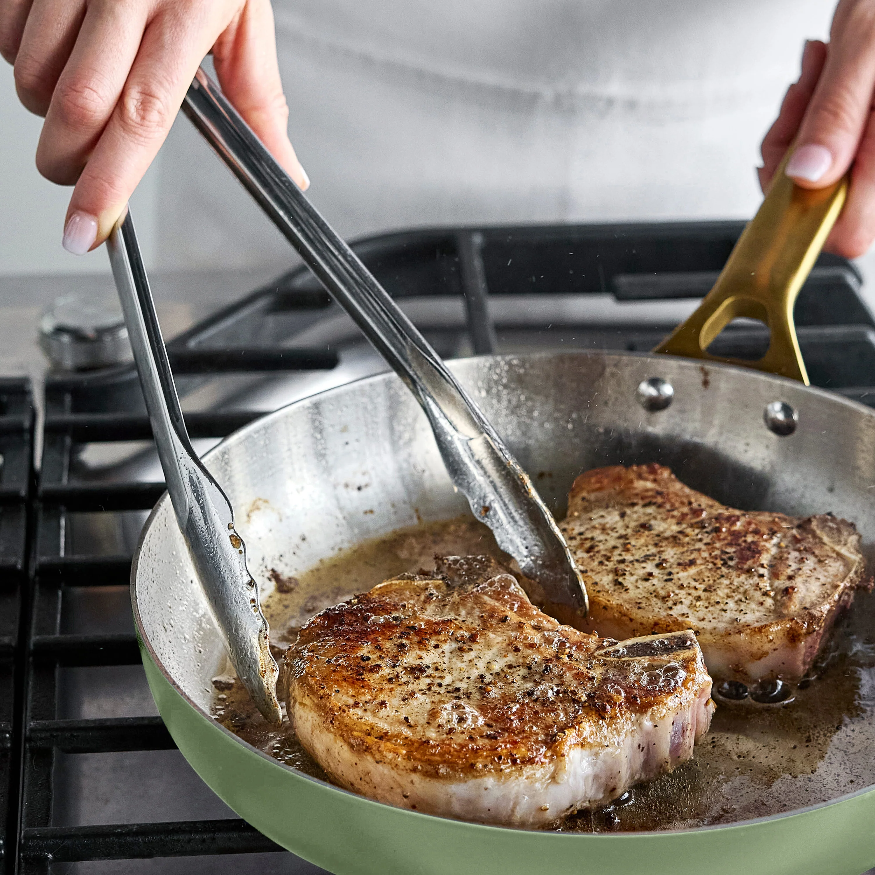 Reserve Pro Uncoated Stainless Steel 12-Piece Cookware Set | Sage - Image 6