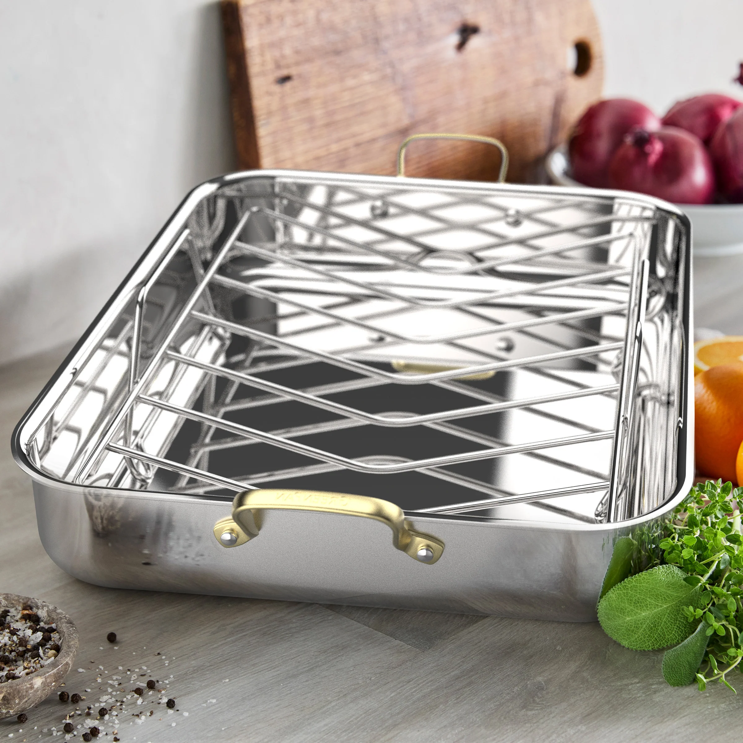 Reserve Stainless Steel 13" x 16" Roaster with Rack - Image 8