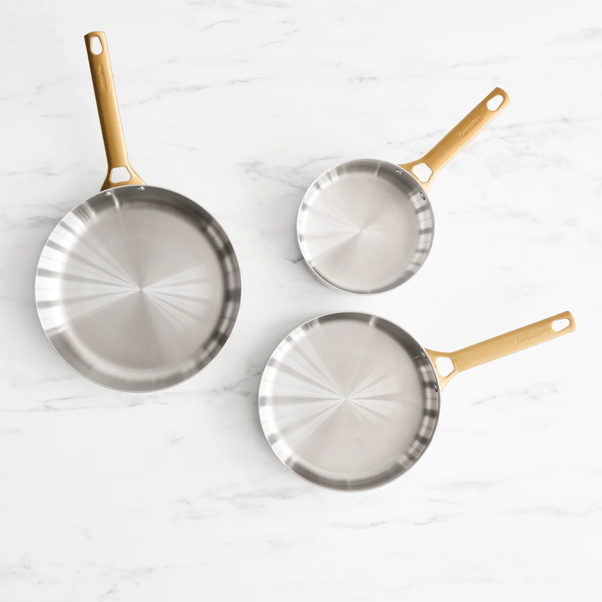 Reserve Stainless Steel 8", 10" and 12" Frypan Set - Image 2