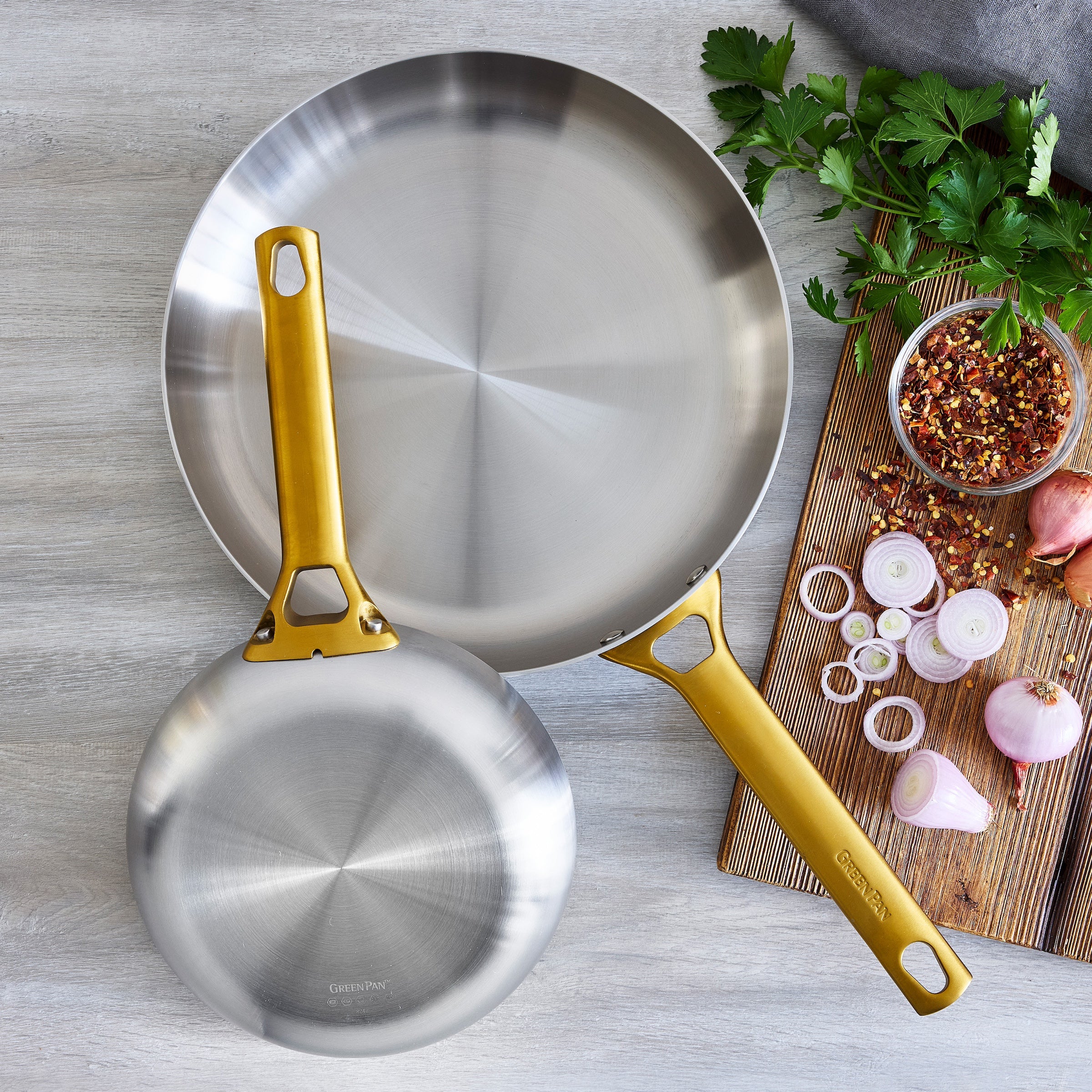 Reserve Stainless Steel 8", 10" and 12" Frypan Set - Image 7