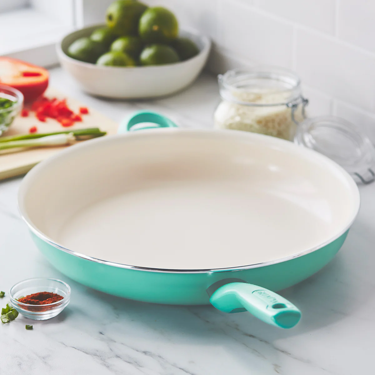 Rio Ceramic Nonstick 13.5" Frypan | Turquoise - Image 2
