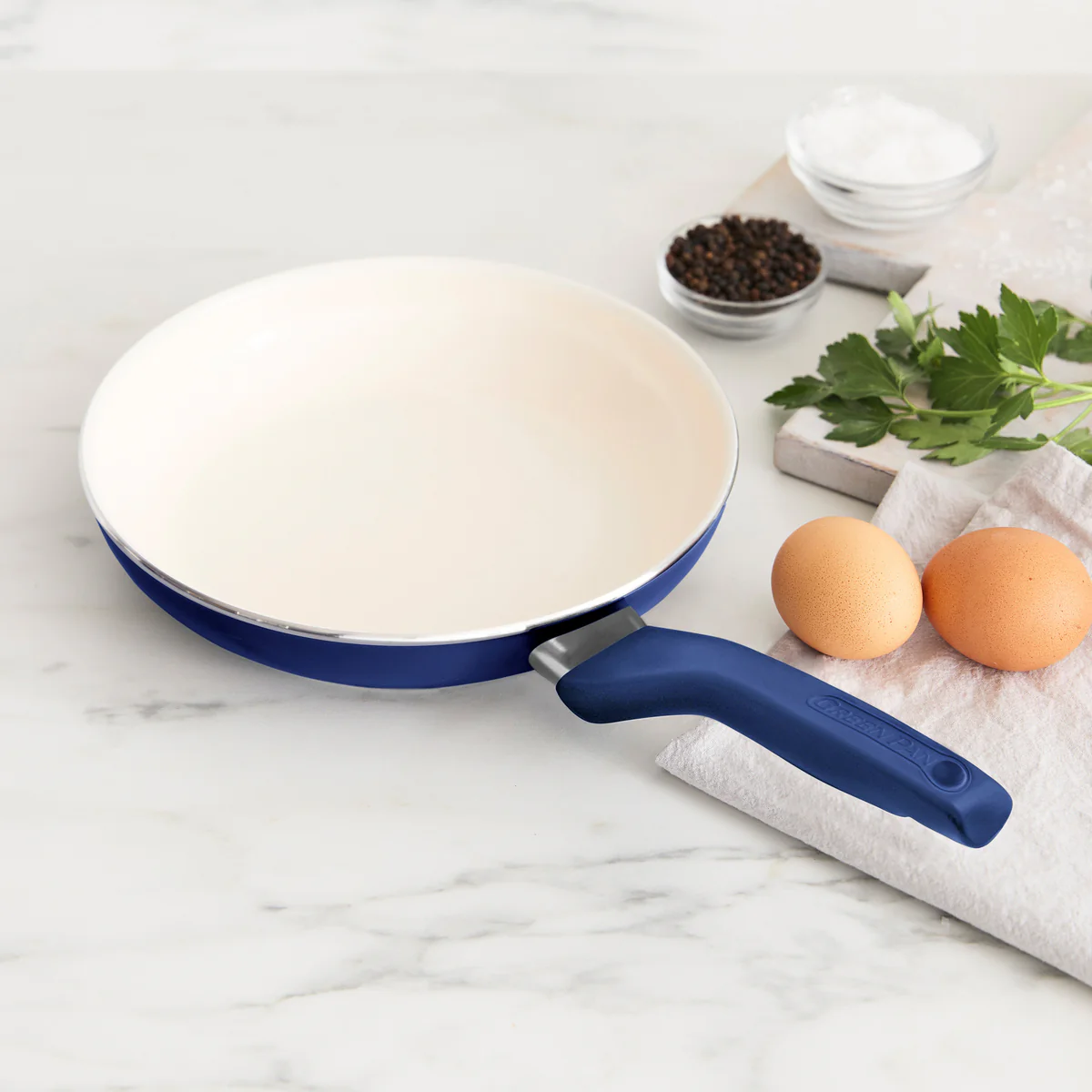 Rio Ceramic Nonstick 8" Frypan with Spatula | Navy - Image 2