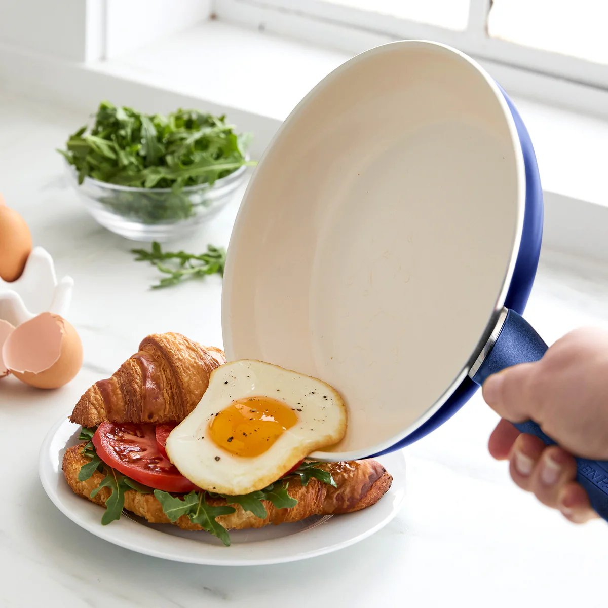 Rio Ceramic Nonstick 8" Frypan with Spatula | Navy - Image 5