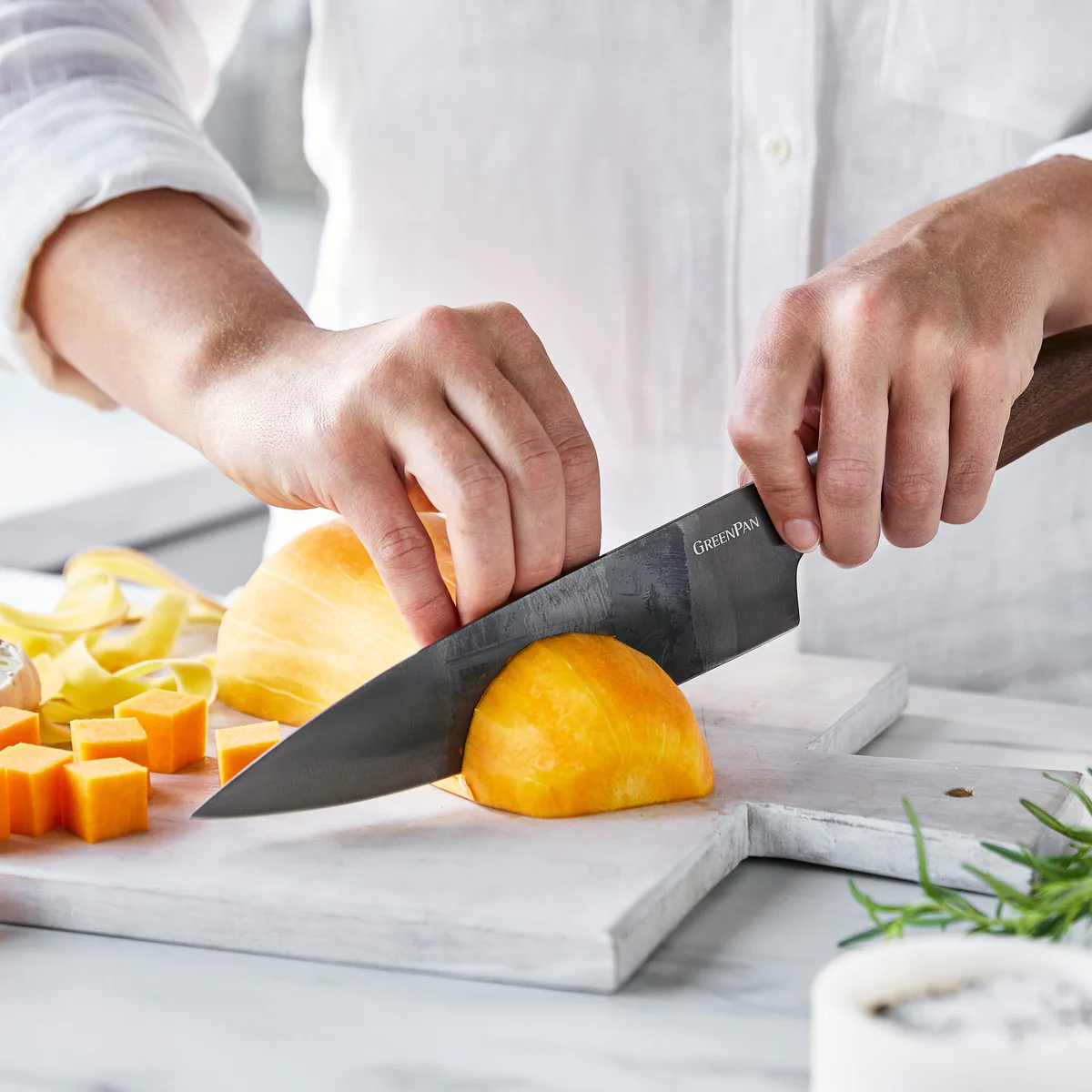 Premiere Titanium Cutlery 8" Chef's Knife with Walnut Handle - Image 4