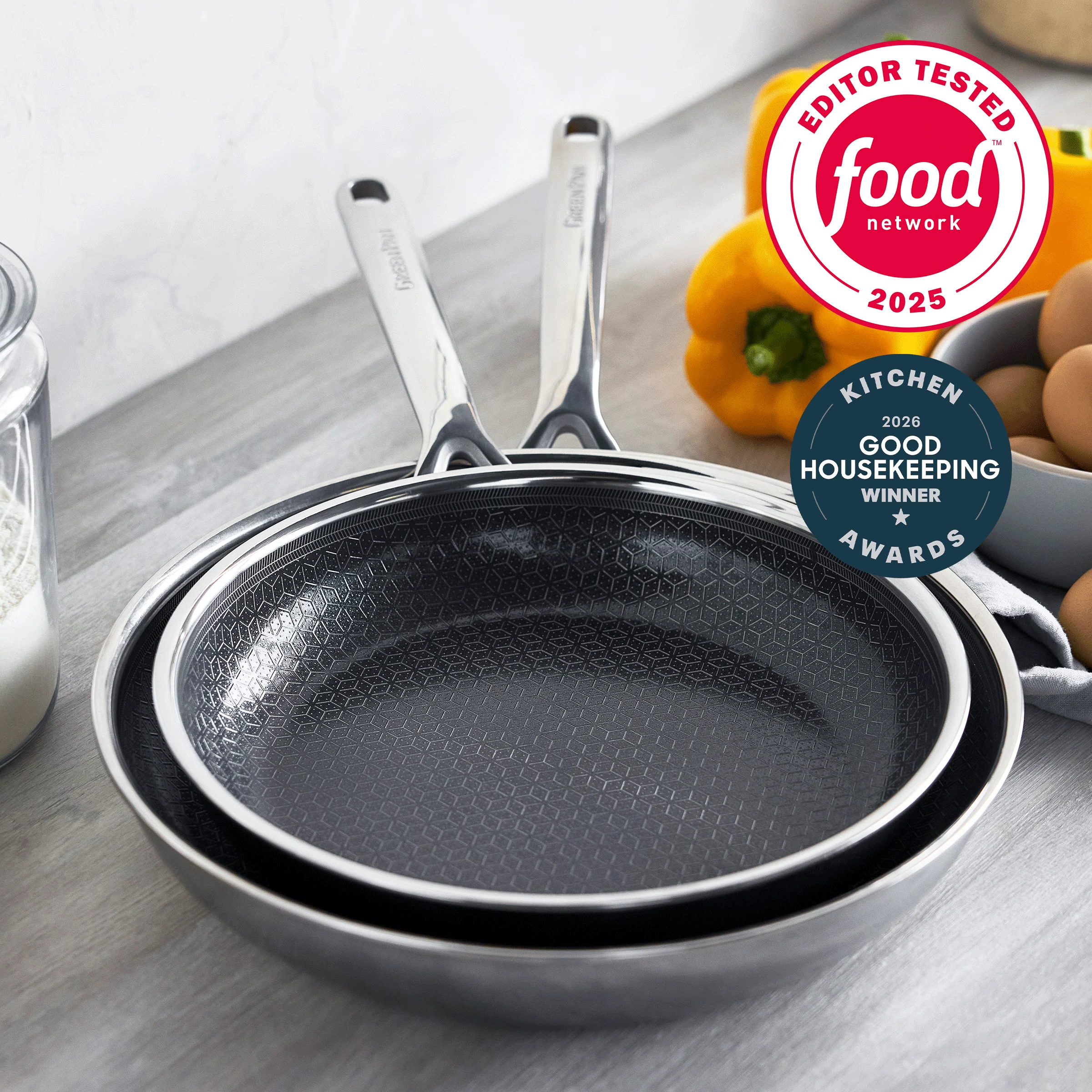 Spectra Thermobond Hybrid Ceramic Nonstick 10" and 12" Frypan Set - Image 2