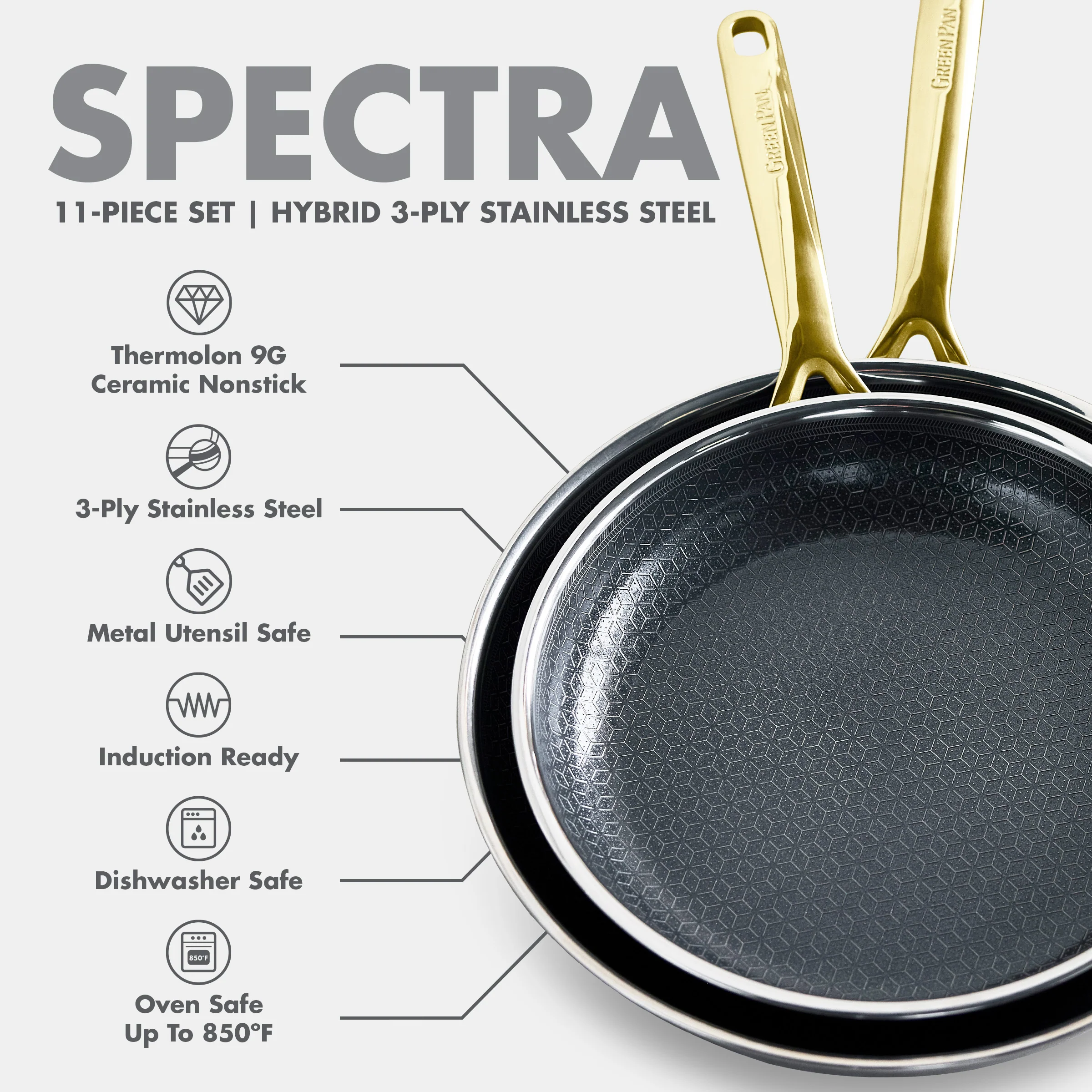 Spectra Gold Thermobond Hybrid Ceramic Nonstick 12-Piece Cookware Set - Image 18