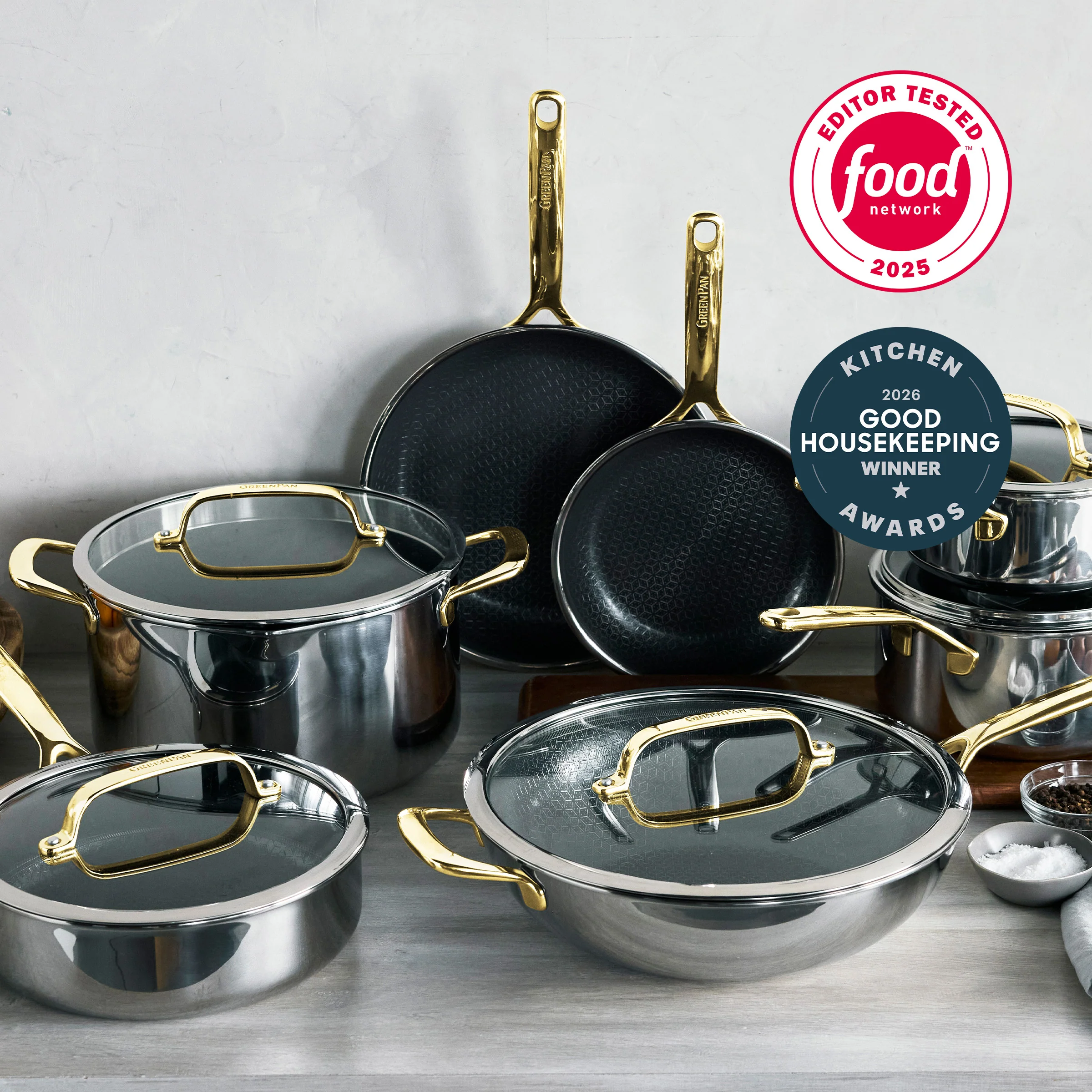Spectra Gold Thermobond Hybrid Ceramic Nonstick 12-Piece Cookware Set - Image 2