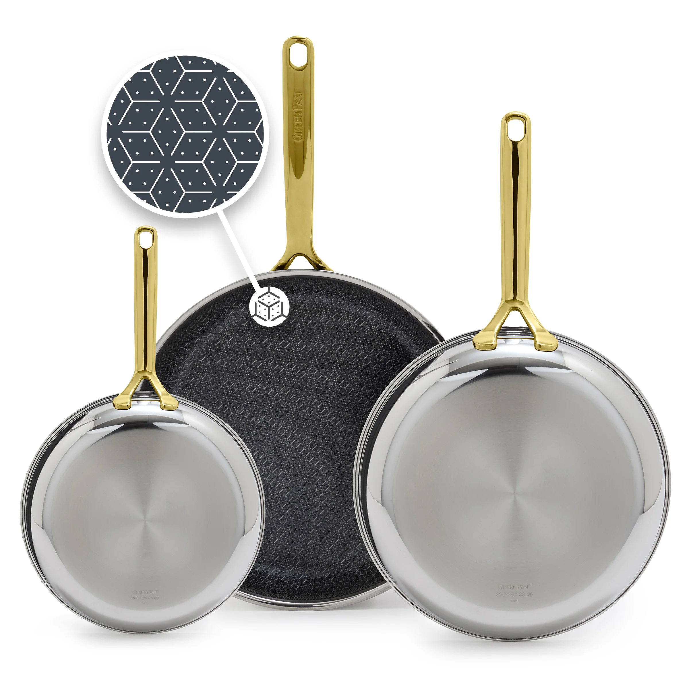 Spectra Gold Thermobond Hybrid Ceramic Nonstick 8", 10" and 12" Frypan Set - Image 13
