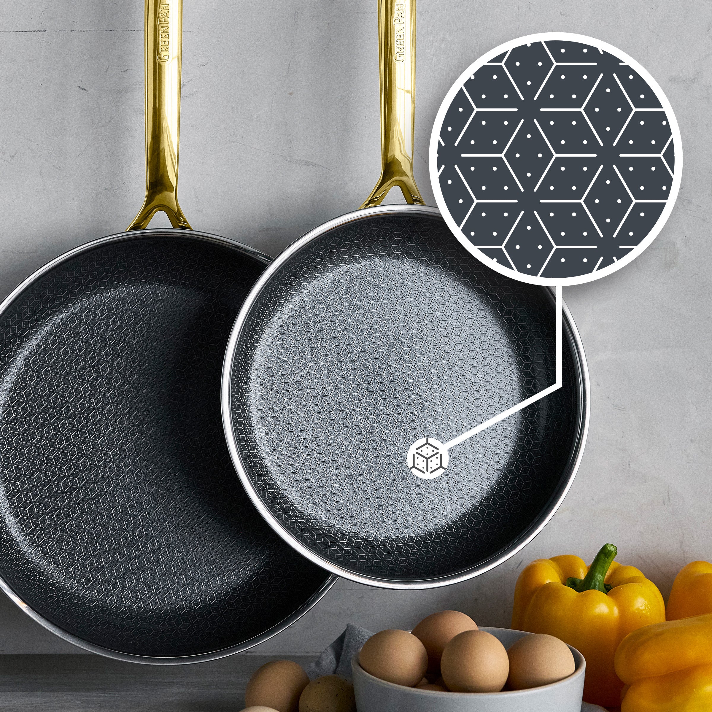 Spectra Gold Thermobond Hybrid Ceramic Nonstick 8", 10" and 12" Frypan Set - Image 4