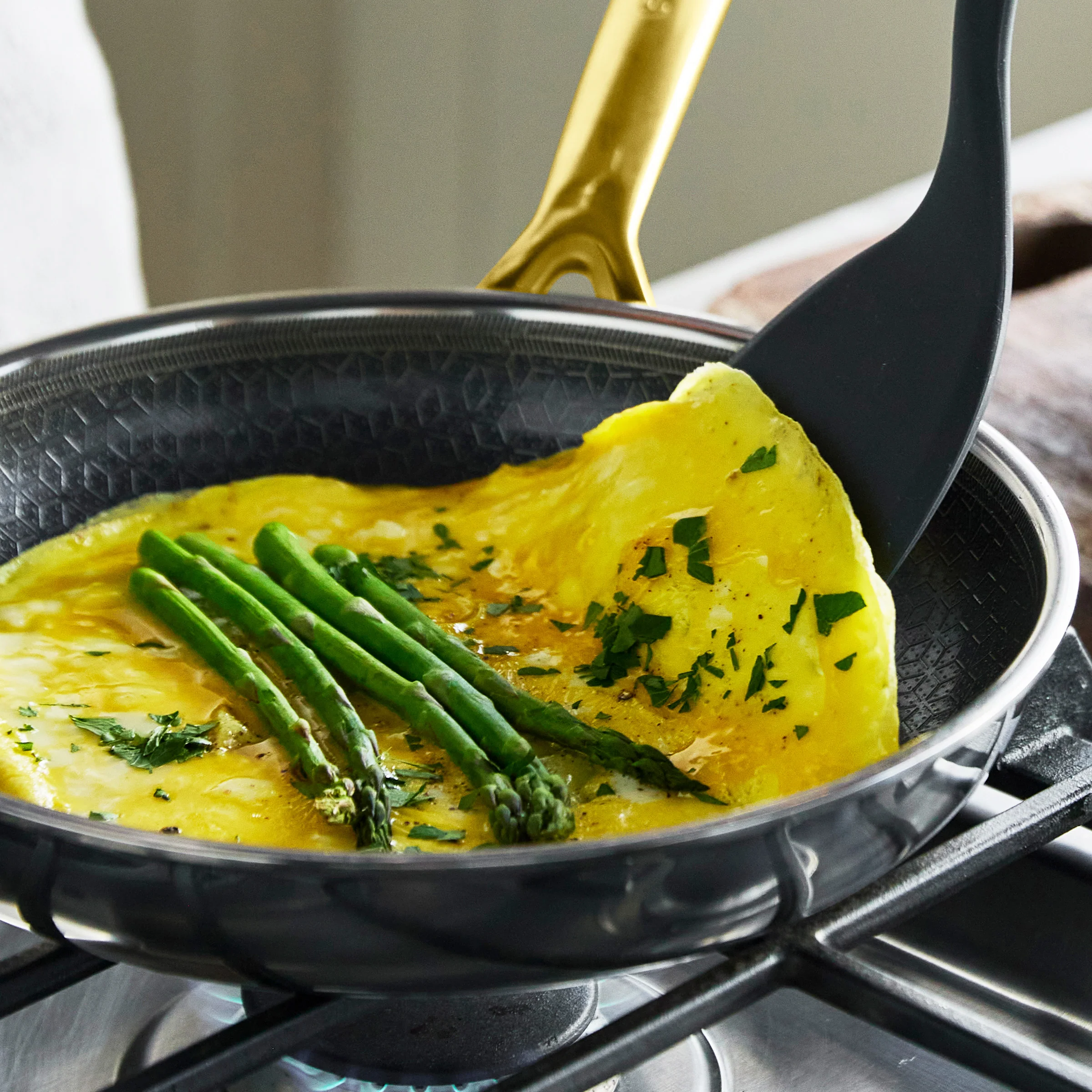 Spectra Gold Thermobond Hybrid Ceramic Nonstick 8", 10" and 12" Frypan Set - Image 6