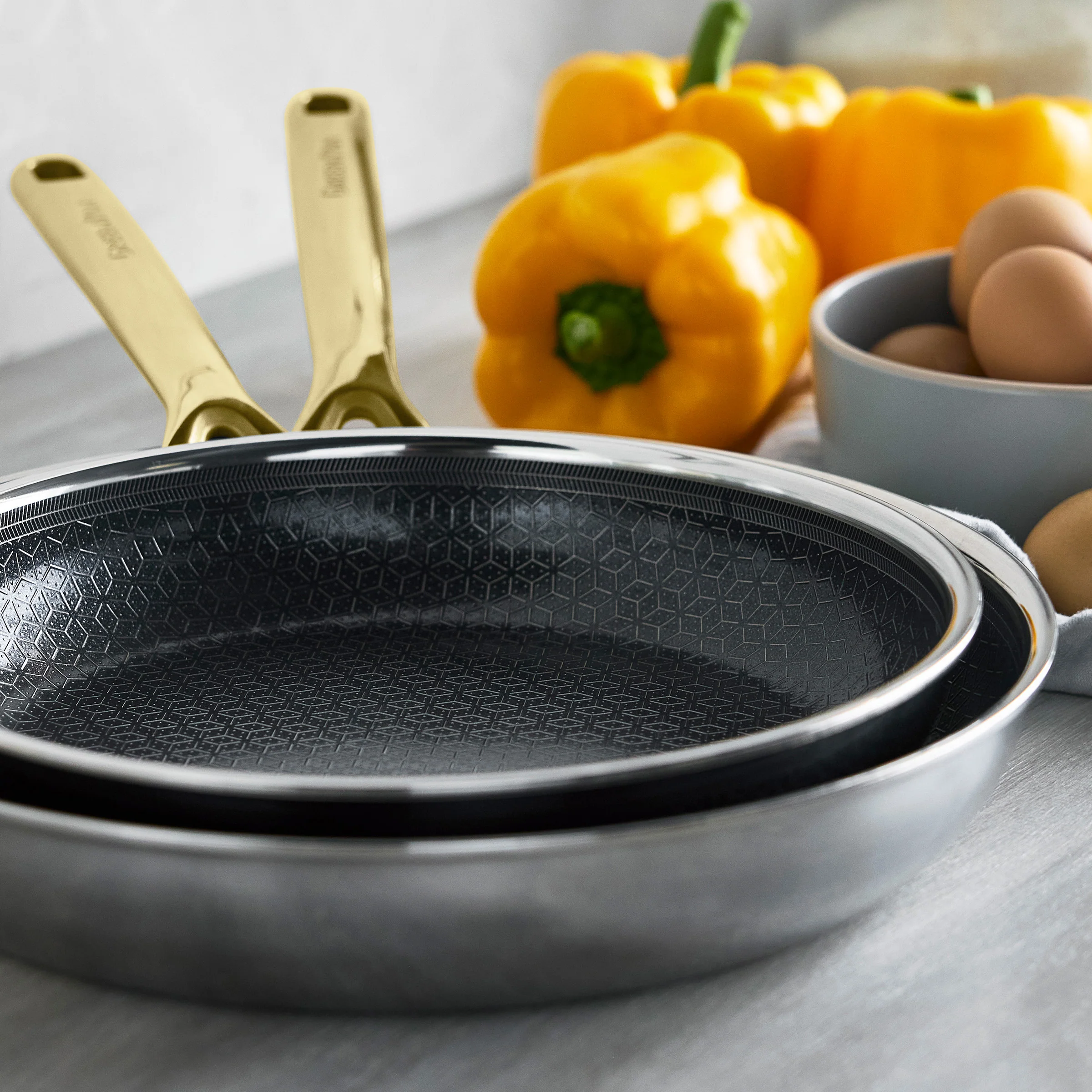 Spectra Gold Thermobond Hybrid Ceramic Nonstick 8", 10" and 12" Frypan Set - Image 7