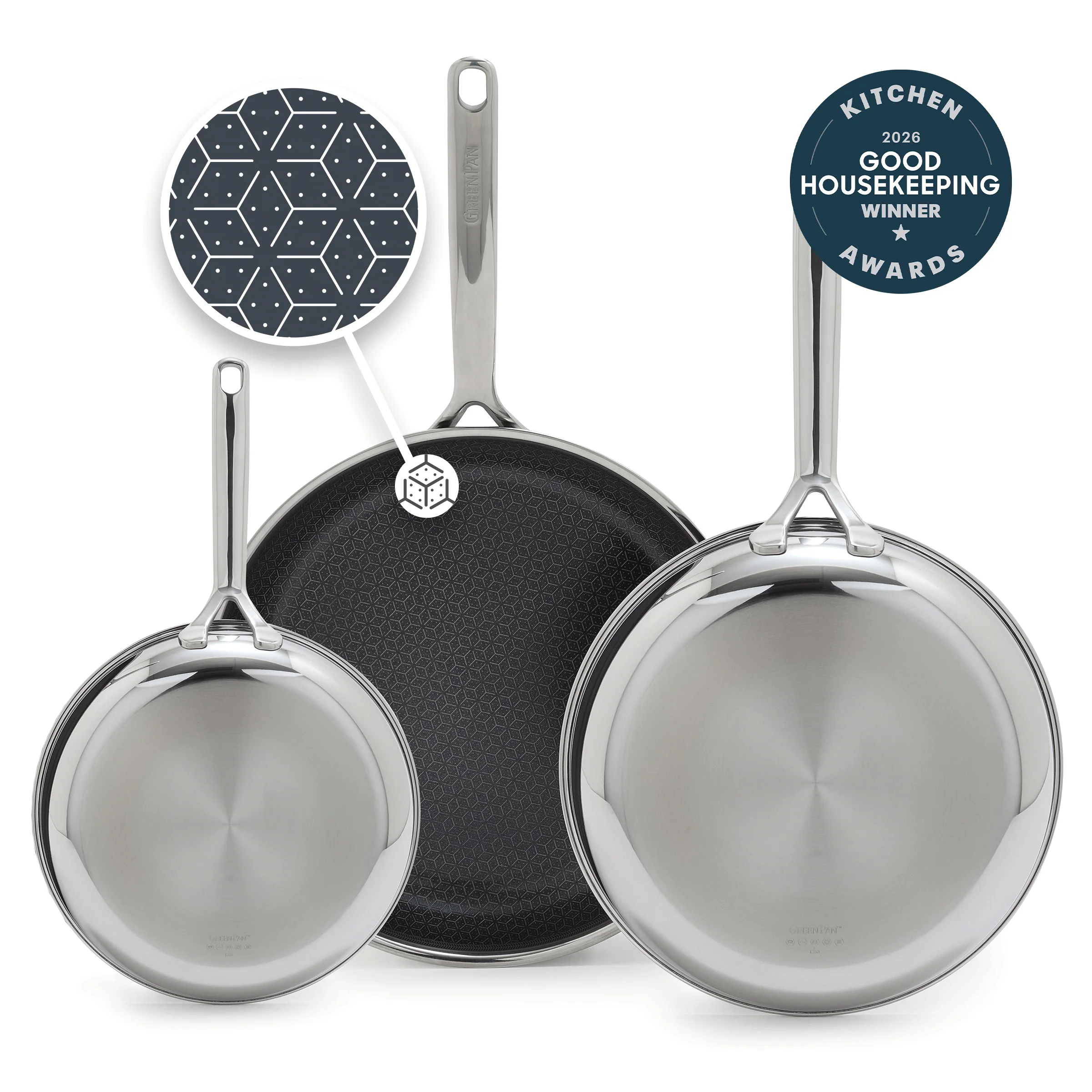 Spectra Thermobond Hybrid Ceramic Nonstick 8", 10" and 12" Frypan Set
