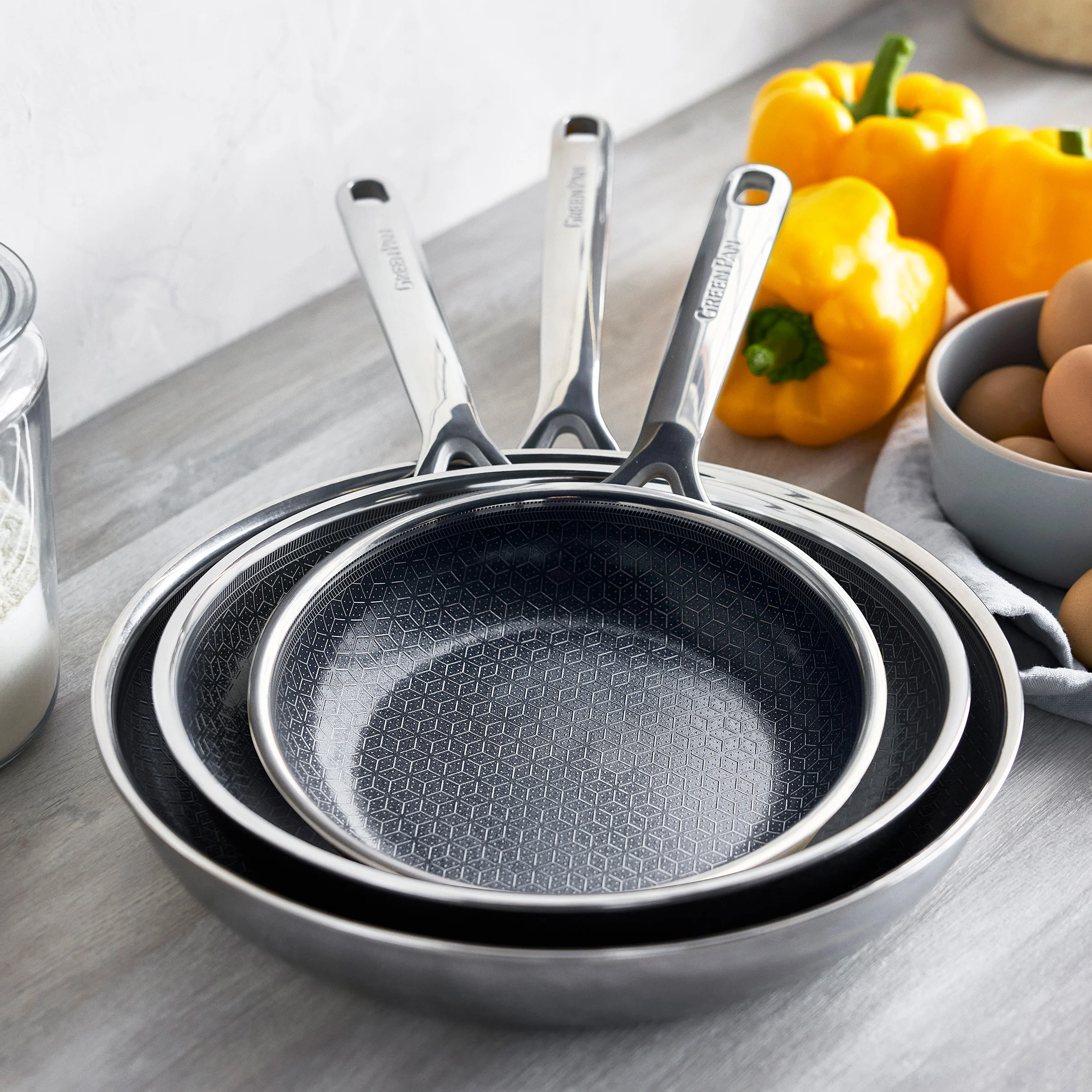 Spectra Thermobond Hybrid Ceramic Nonstick 8", 10" and 12" Frypan Set - Image 15