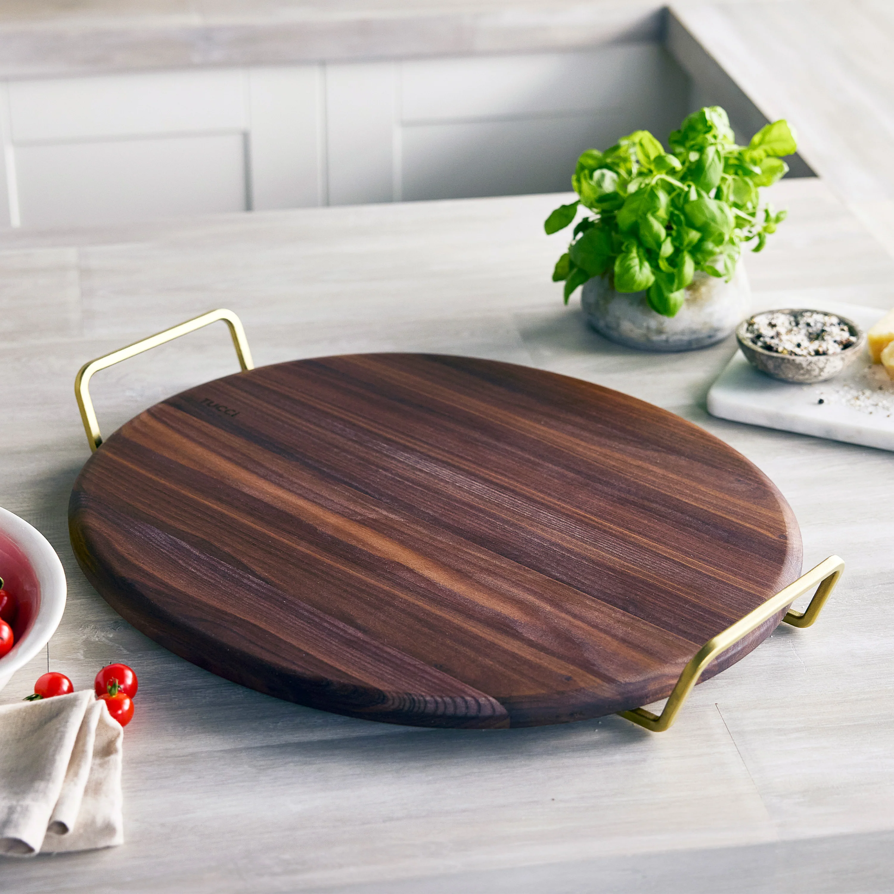 Stanley Tucci™ 20" x 18" Walnut Pizza & Serving Board - Image 3