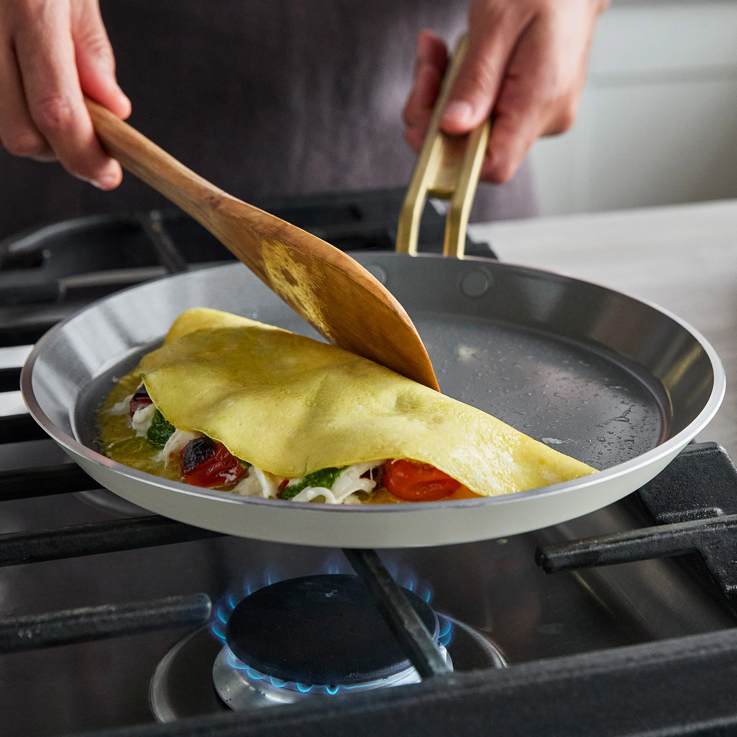 Stanley Tucci™ Ceramic Nonstick 10" Crepe and Omelette Pan | Carrara White - Image 5