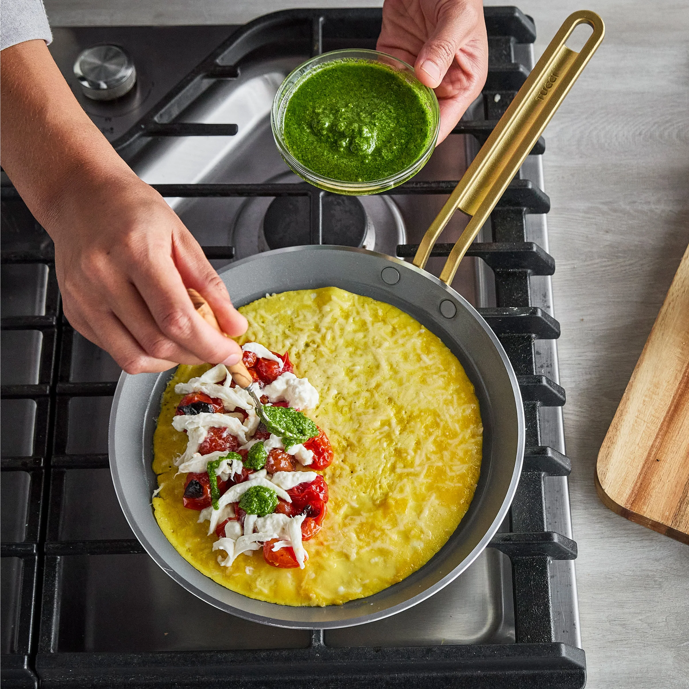 Stanley Tucci™ Ceramic Nonstick 10" Crepe and Omelette Pan | Marino Blue - Image 15