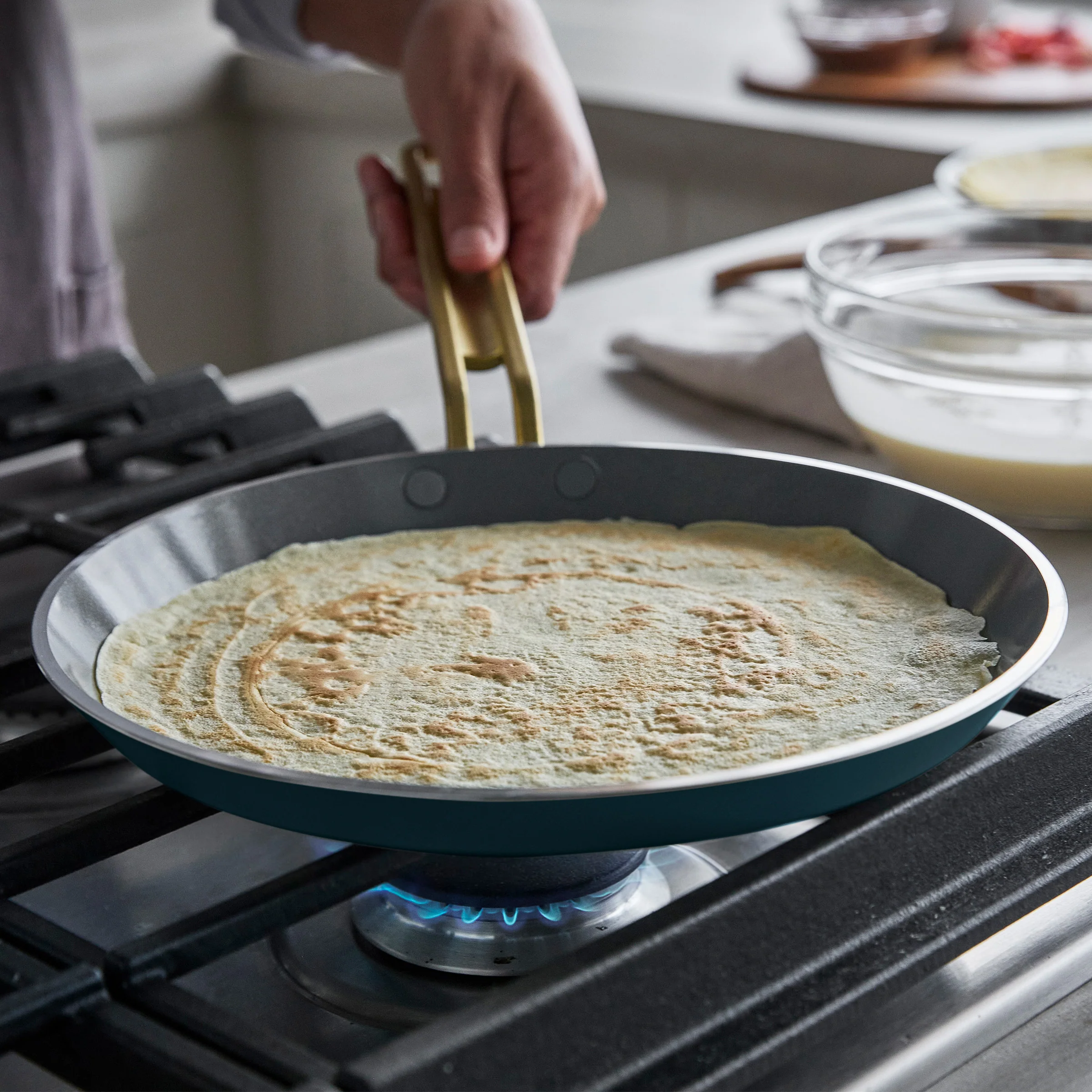 Stanley Tucci™ Ceramic Nonstick 10" Crepe and Omelette Pan | Venetian Teal - Image 10
