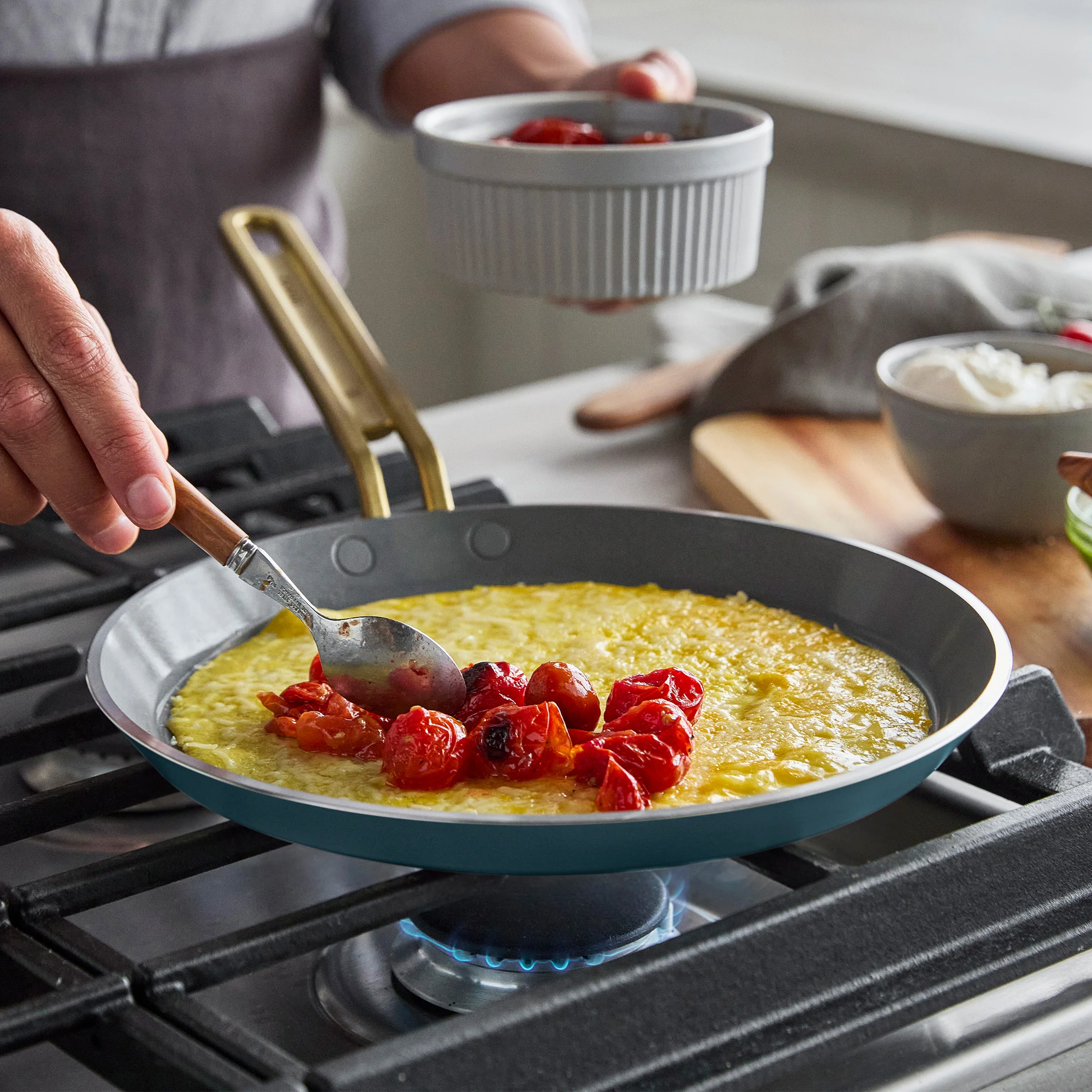 Stanley Tucci™ Ceramic Nonstick 10" Crepe and Omelette Pan | Venetian Teal - Image 14