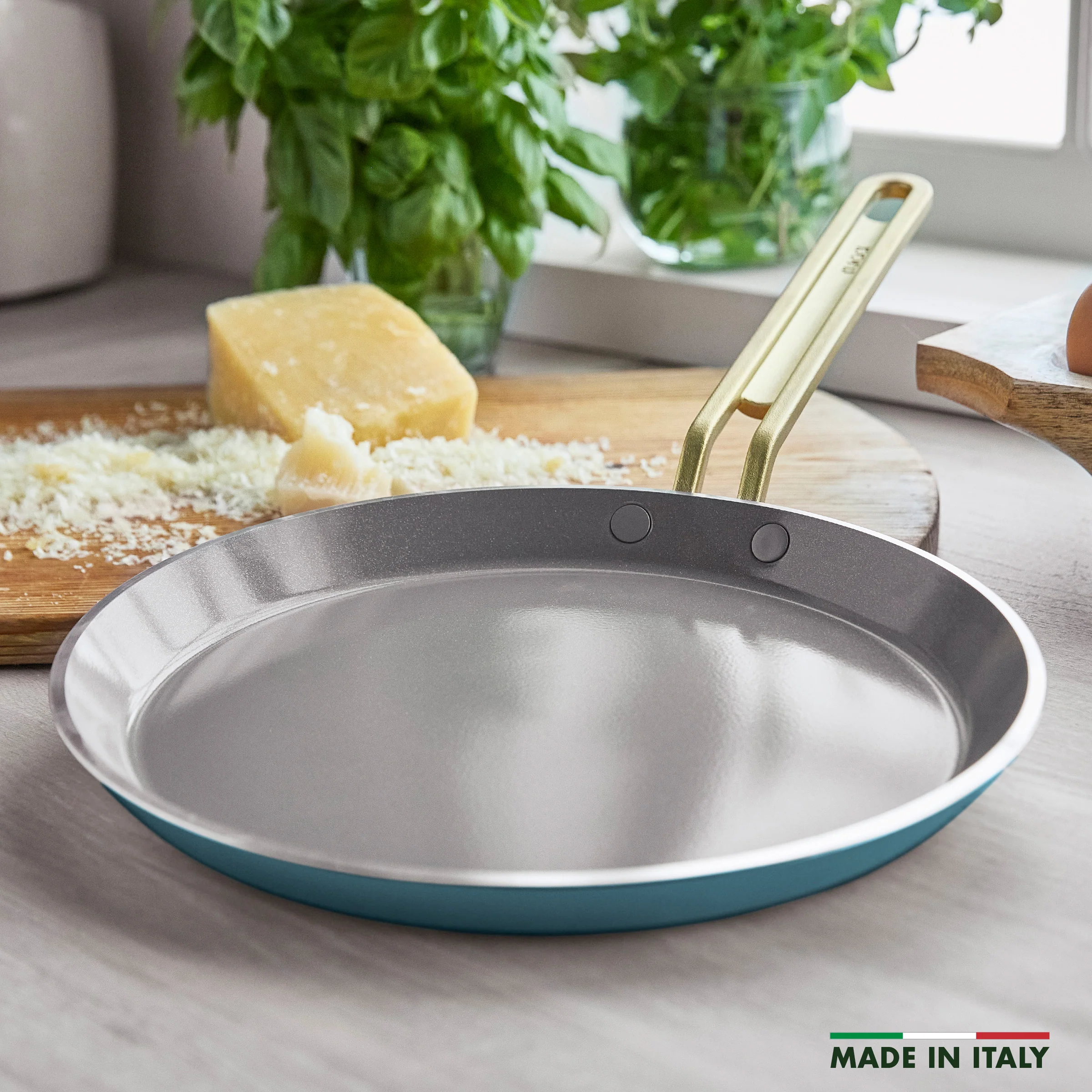 Stanley Tucci™ Ceramic Nonstick 10" Crepe and Omelette Pan | Venetian Teal - Image 3