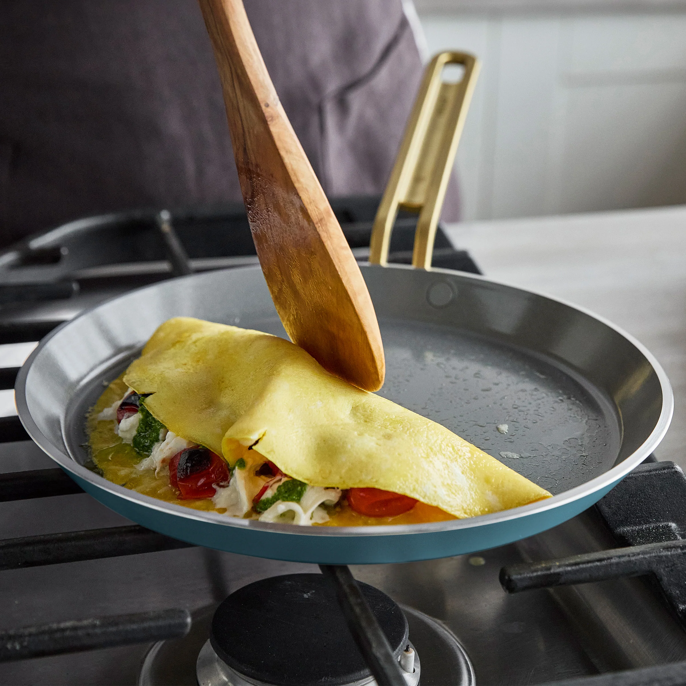 Stanley Tucci™ Ceramic Nonstick 10" Crepe and Omelette Pan | Venetian Teal - Image 5