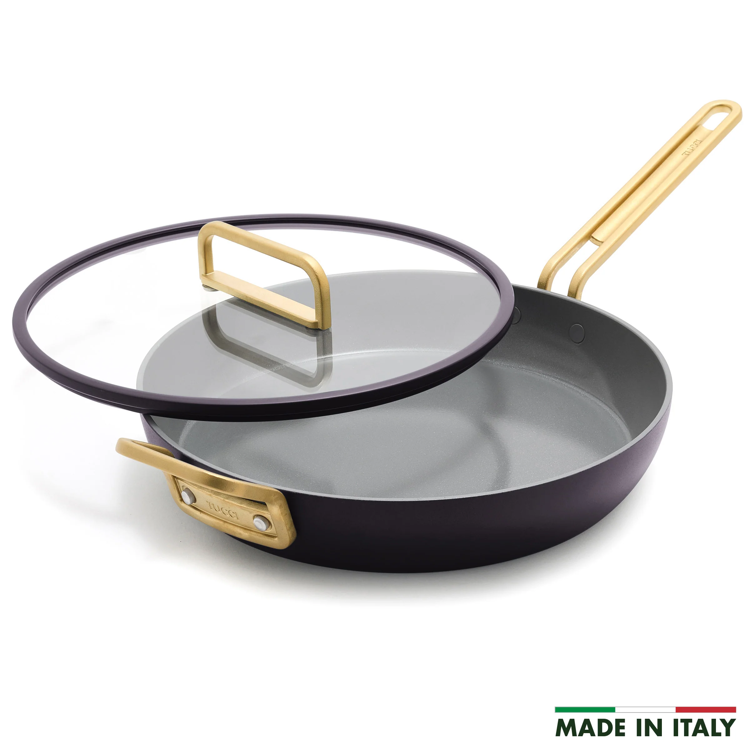 Stanley Tucci™ Ceramic Nonstick 12" Frypan with Lid | Calabrian Fig