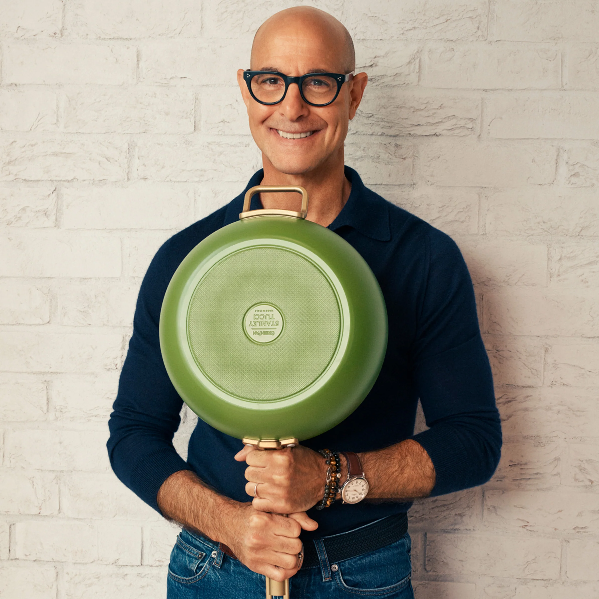 Stanley Tucci™ Ceramic Nonstick 12" Frypan with Lid | Tuscan Olive - Image 2